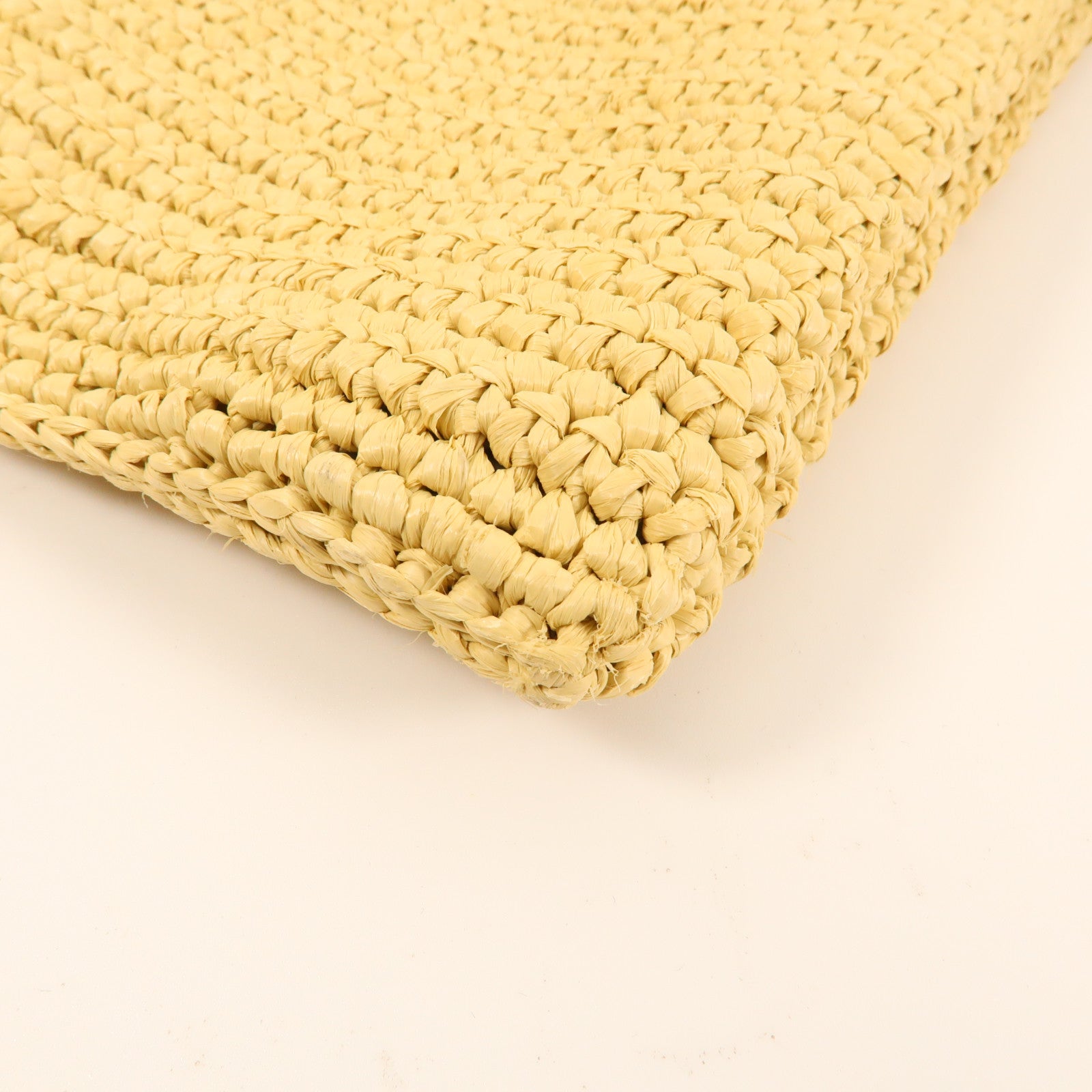 PRADA Raffia Crochet金扣肩背袋