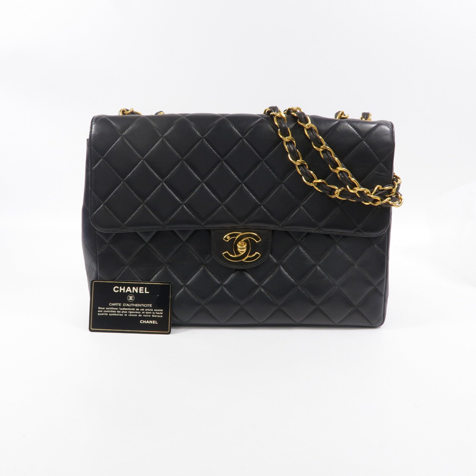 CHANEL 羊皮皮革Vintage Chain Shoulder鏈帶肩背袋