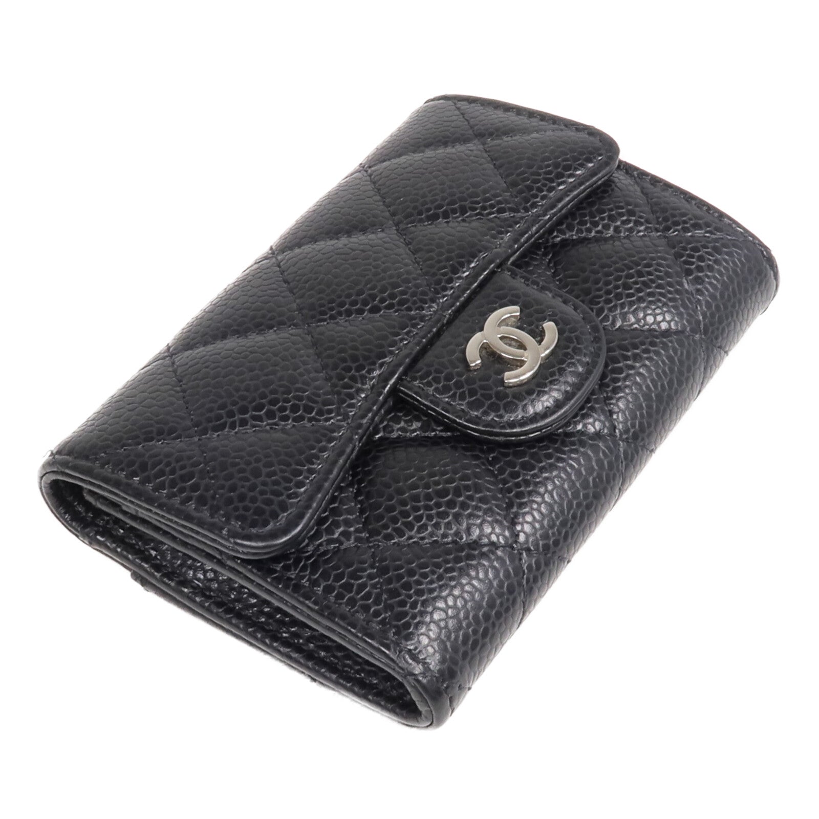 CHANEL 牛皮皮革Card Case銀扣卡片套