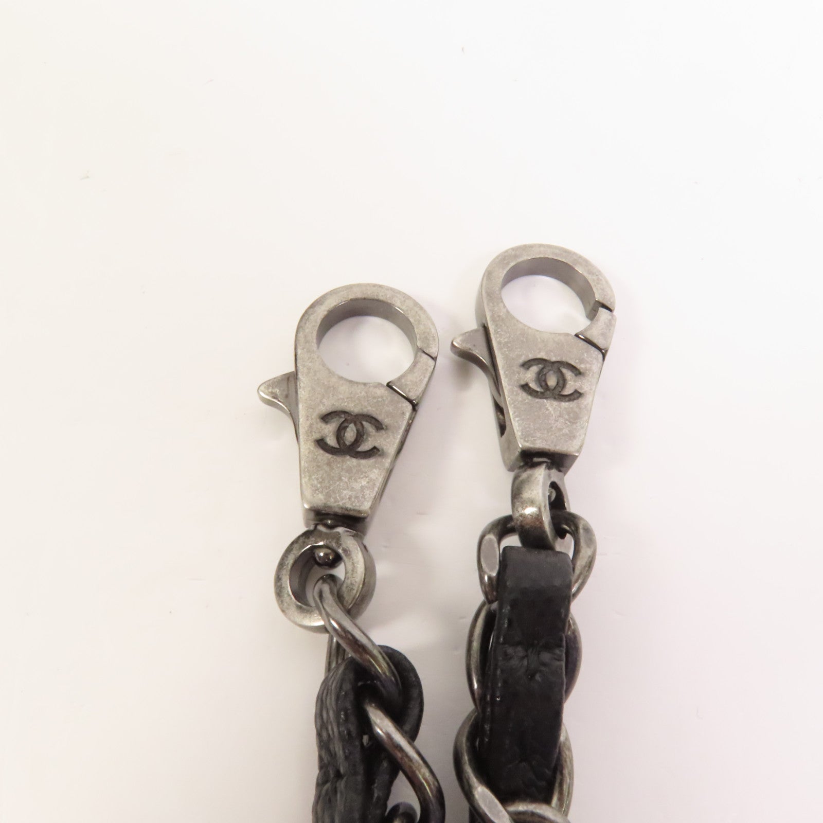 CHANEL 牛皮皮革/蜥蝪皮革Coco Handle Medium鏈帶手挽肩背兩用袋