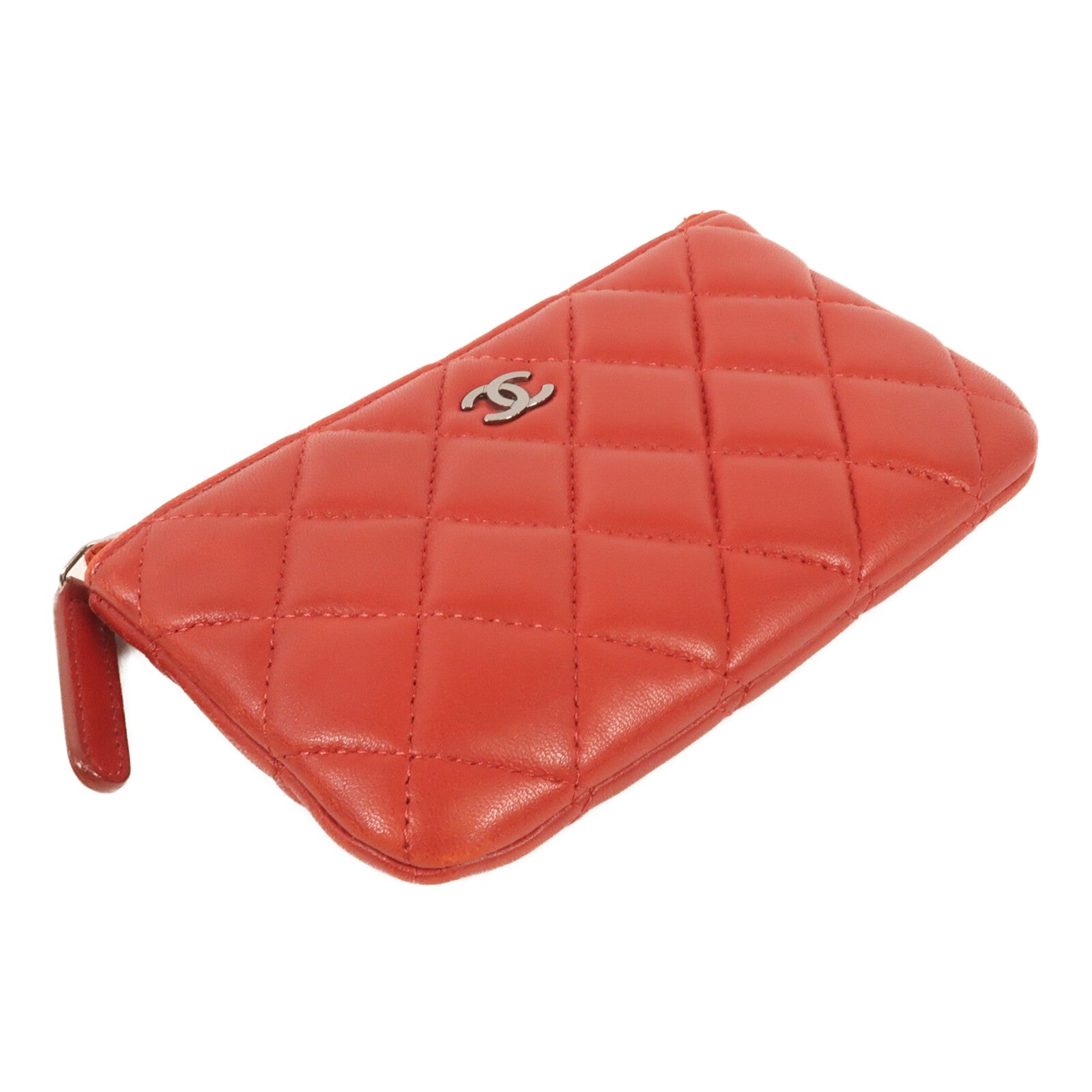 CHANEL 羊皮皮革Coins Case銀扣零錢包