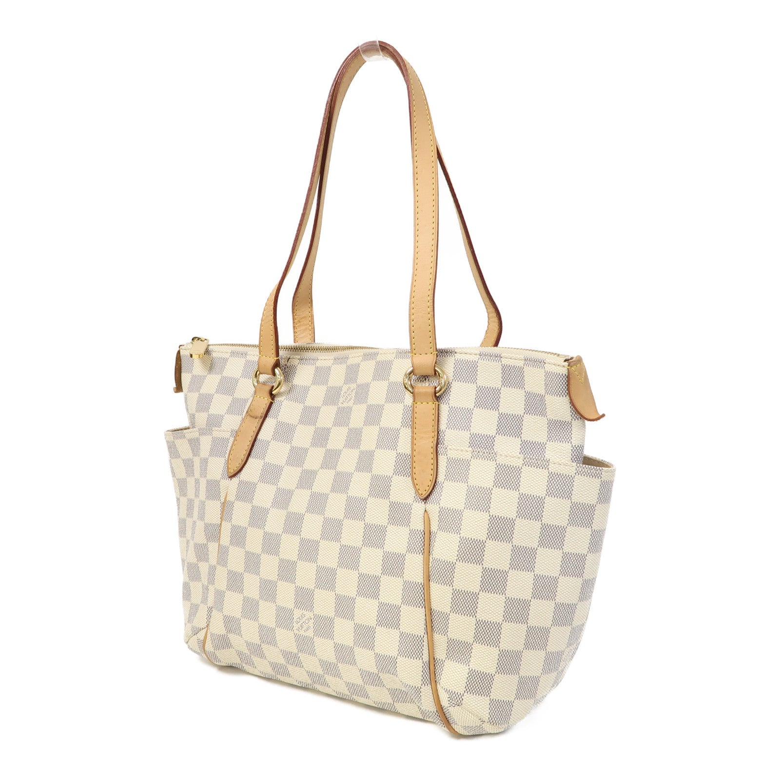 LOUIS VUITTON 【激減優惠】Damier Azur Totally PM金扣肩背袋白色