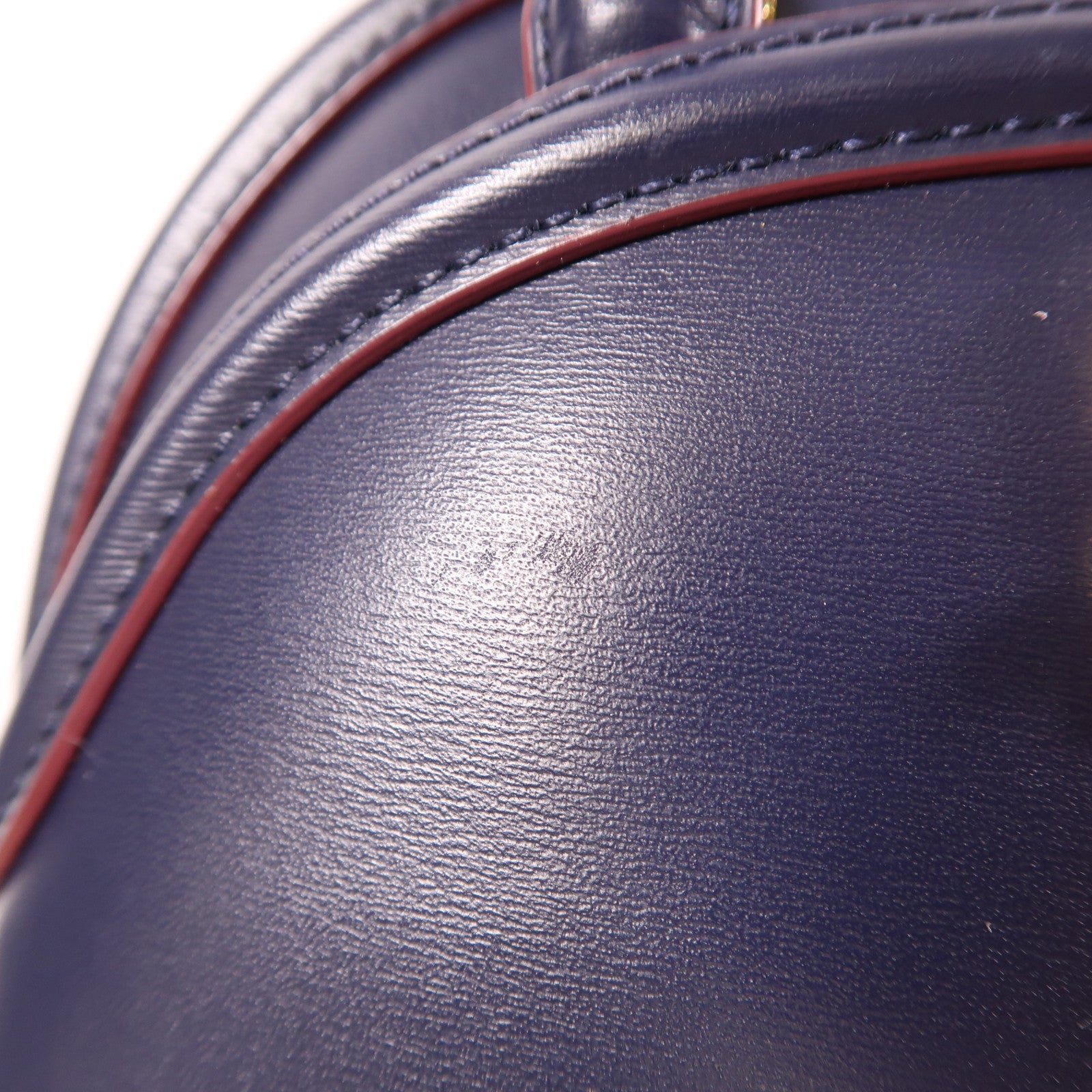 MCM GHW 2 Way Shoulder Hand Bag Calfskin Leather Blue