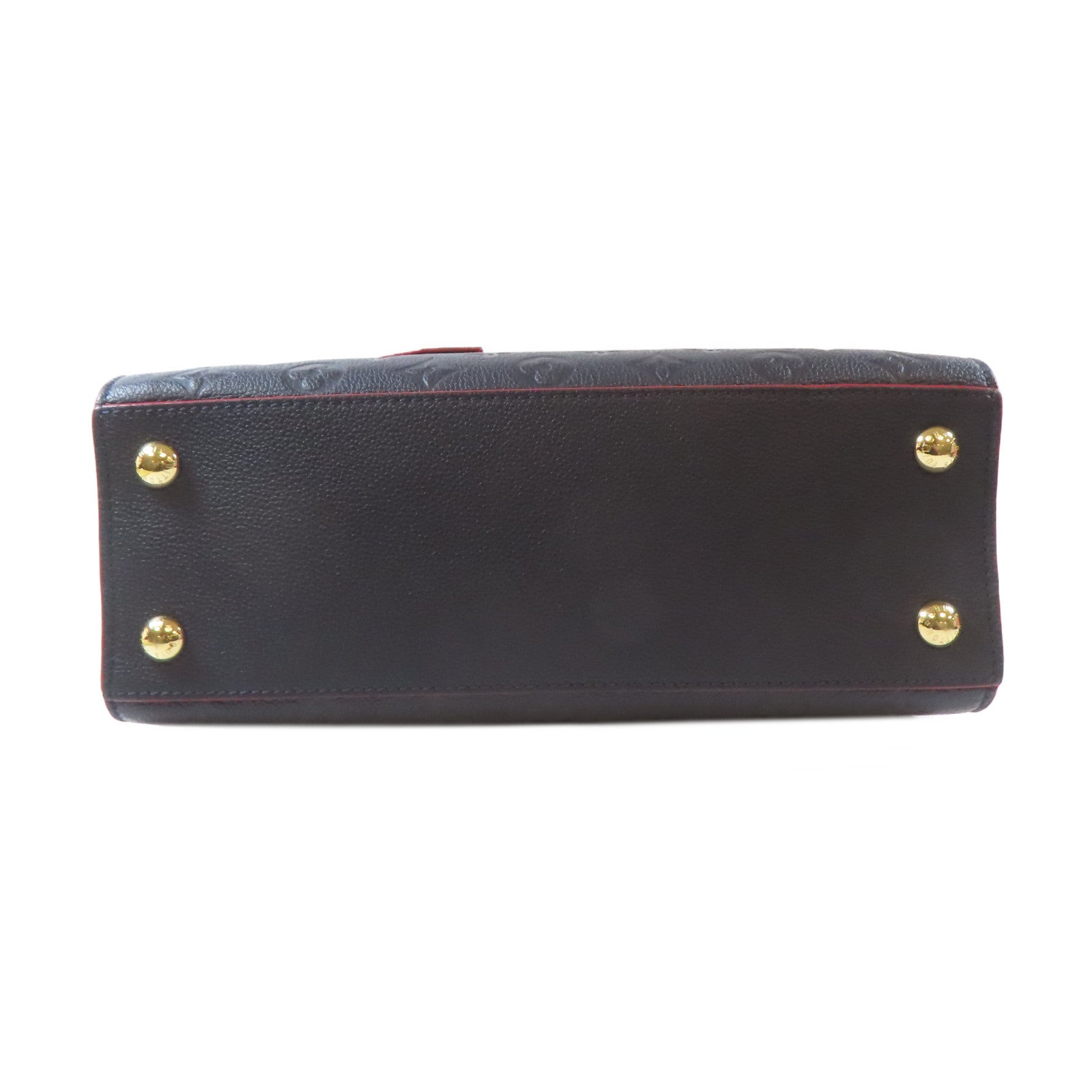 LOUIS VUITTON Monogram Empreinte Pont Neuf MM金扣手挽肩背兩用袋深藍色