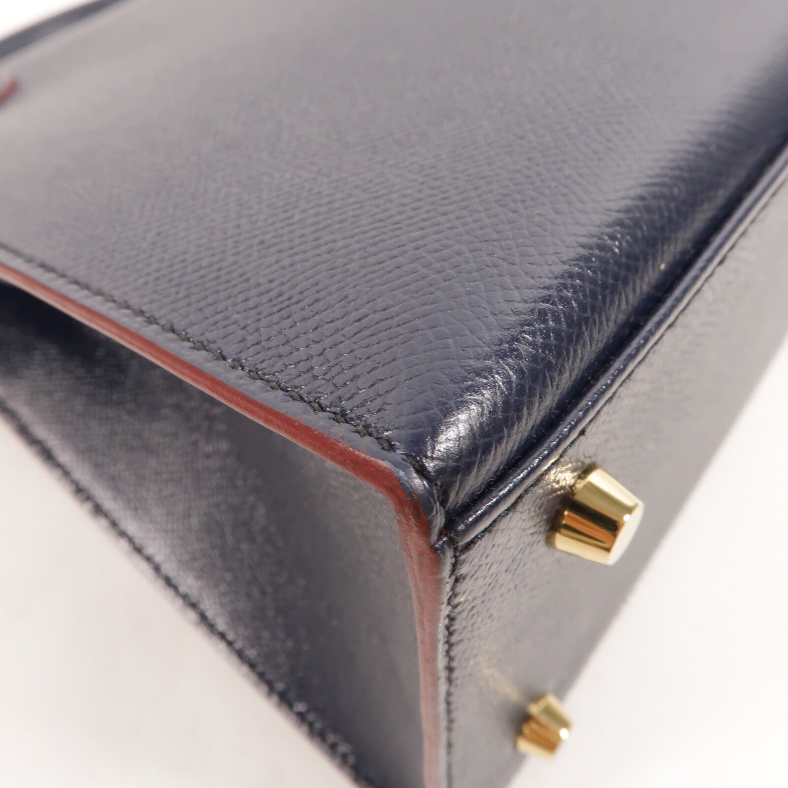 HERMES Epsom皮革Kelly 28手挽肩背兩用袋Bleu Indigo