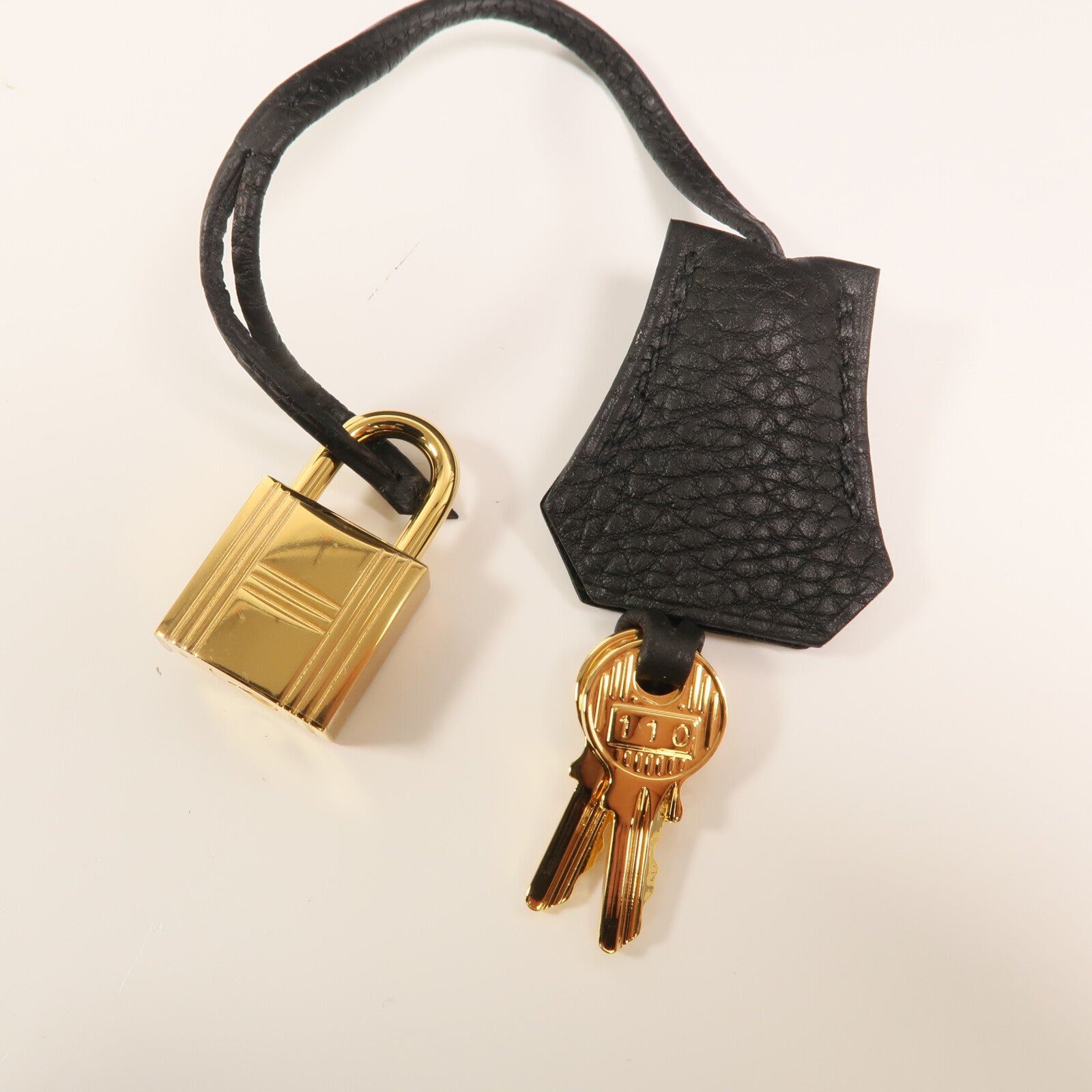 HERMES Clemence皮革Kelly 32金扣手挽肩背兩用袋Noir