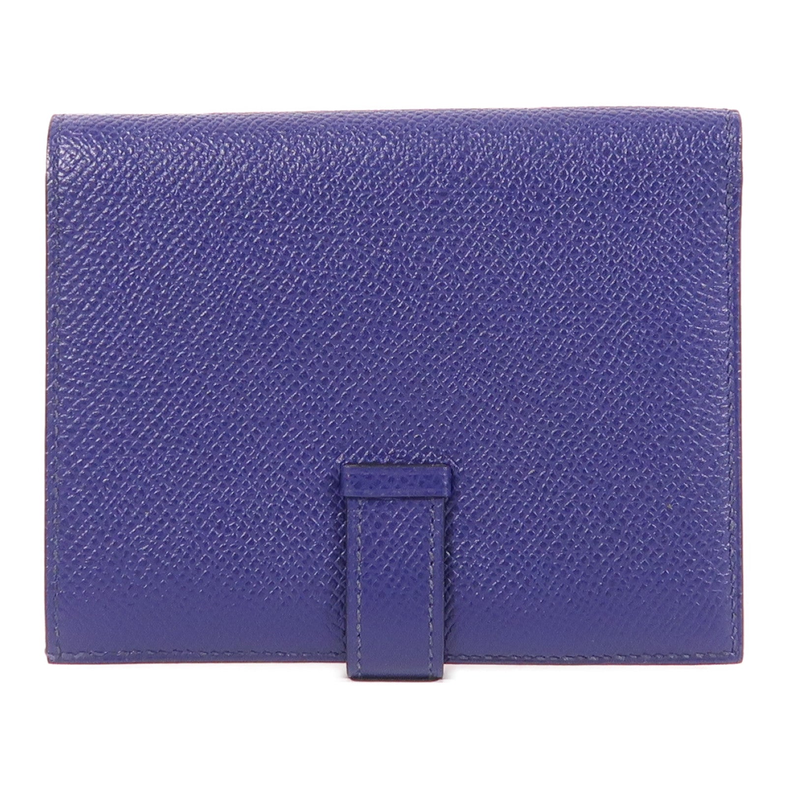 HERMES Epsom皮革Bearn Wallet銀扣錢包Deep Bleu/Bleu Electrique