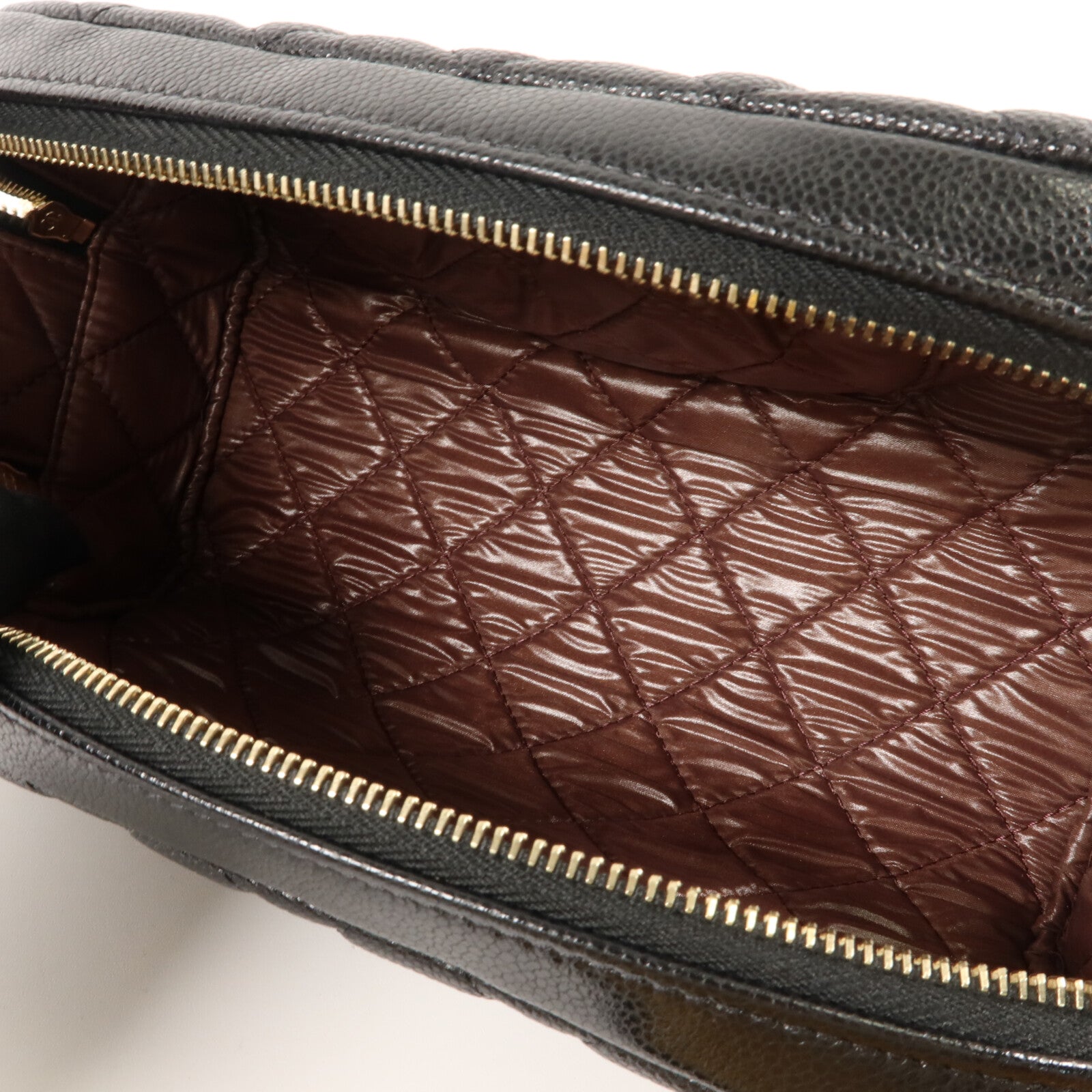 CHANEL 牛皮皮革Classic Double Zipper Cosmetic Bag小袋
