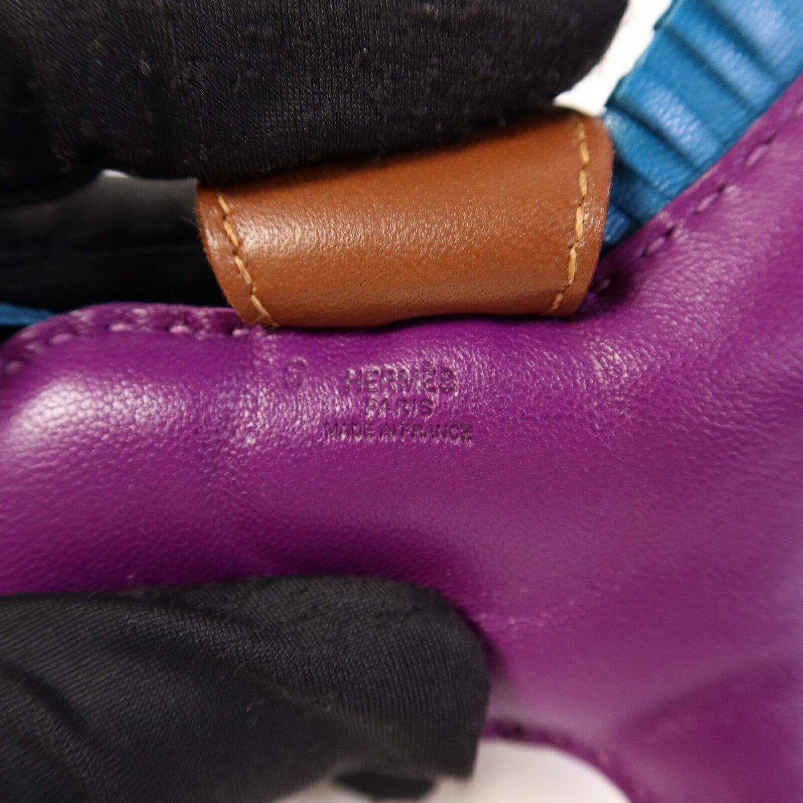 HERMES Milo皮革Rodeo MM掛飾Purple/Blue