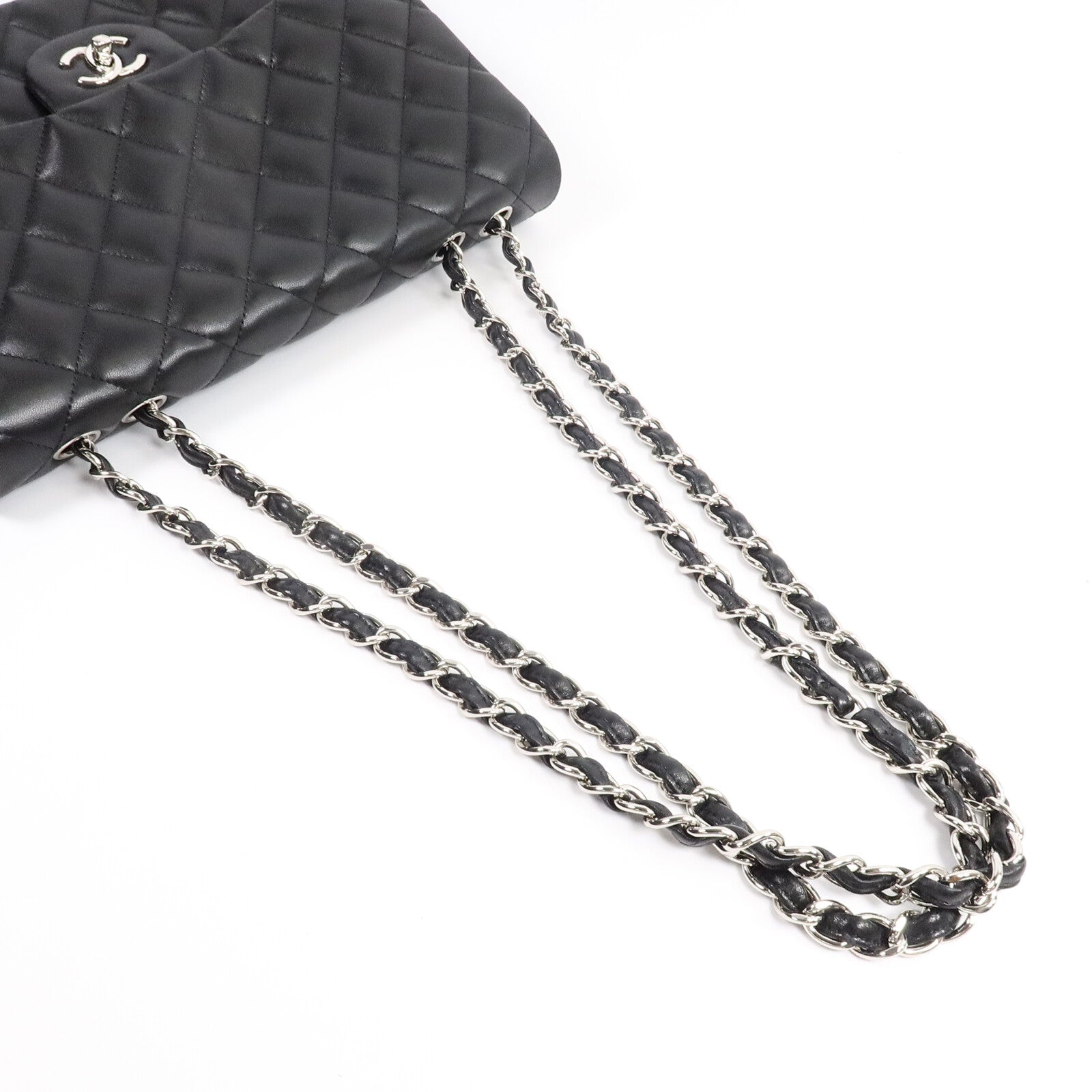 CHANEL 羊皮皮革Large Classic鏈帶肩背袋