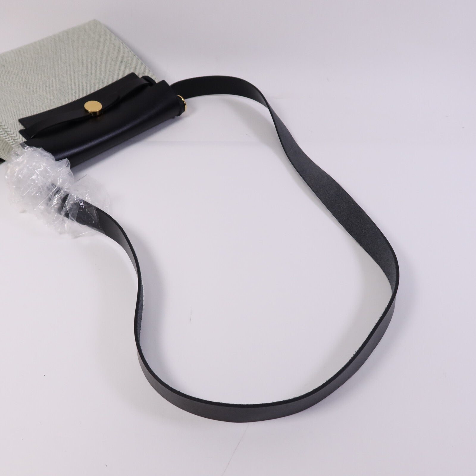 HERMES 帆布Mini Herbag金扣肩背袋Noir