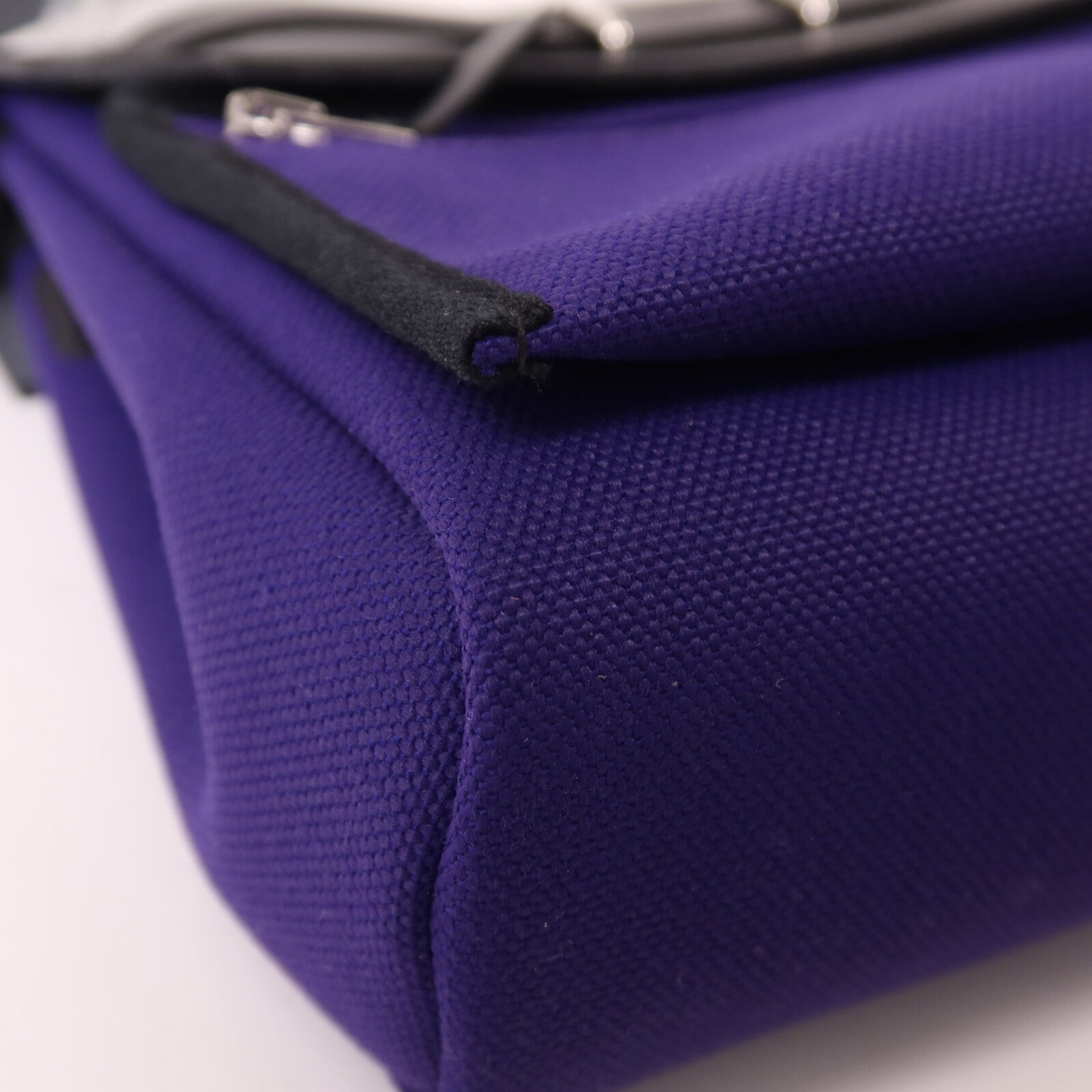 HERMES 帆布Mini Herbag肩背袋Fresh Purple/Noir