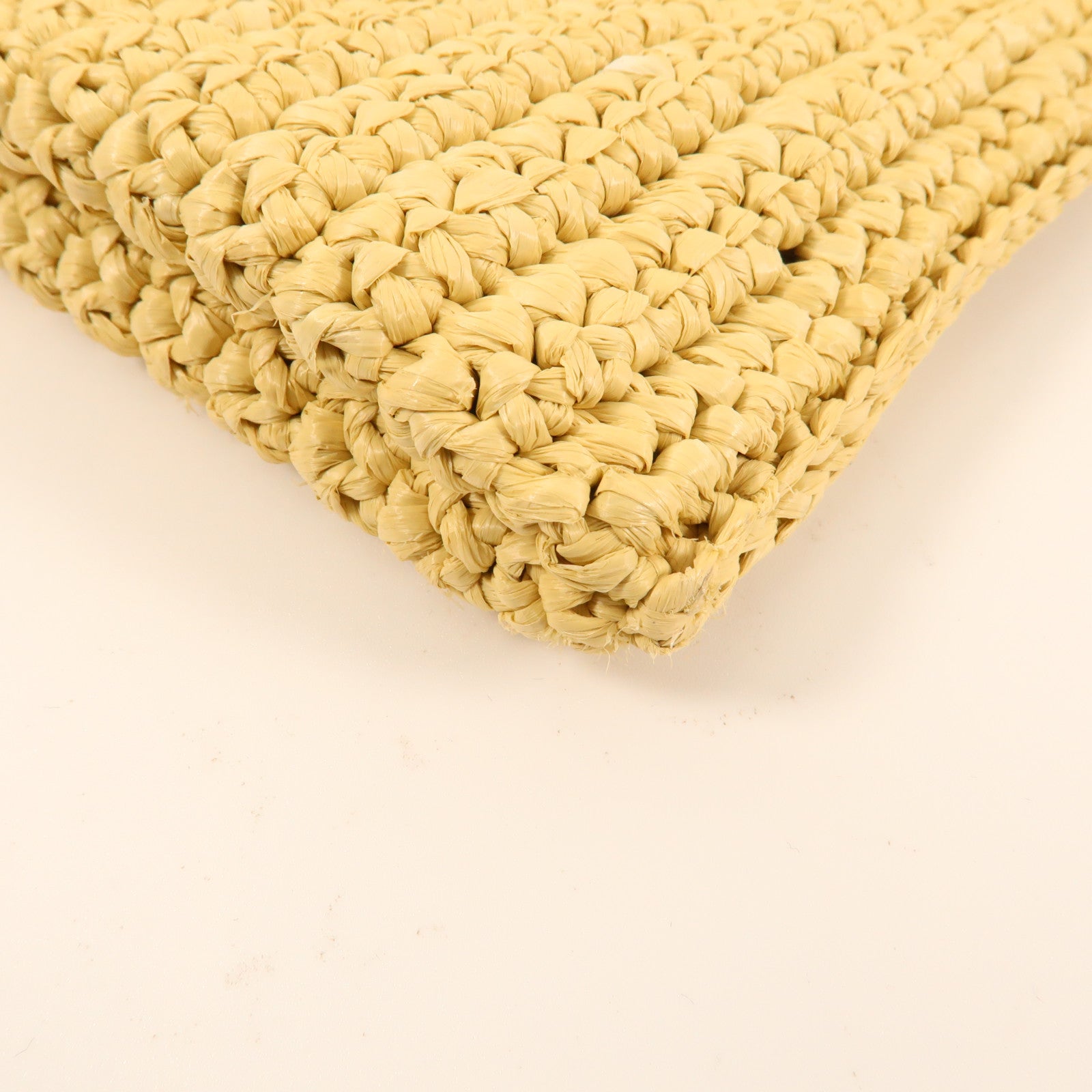 PRADA Raffia Crochet金扣肩背袋