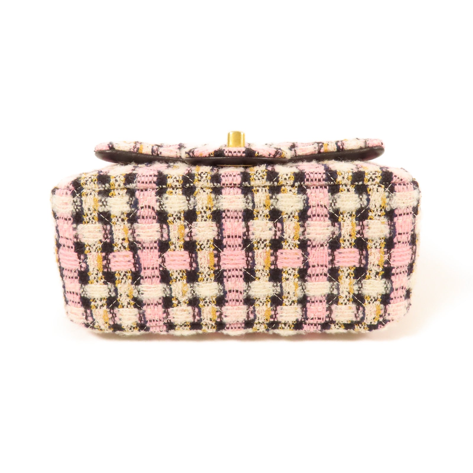 CHANEL 粗花呢Chain Shoulder金扣鏈帶肩背袋