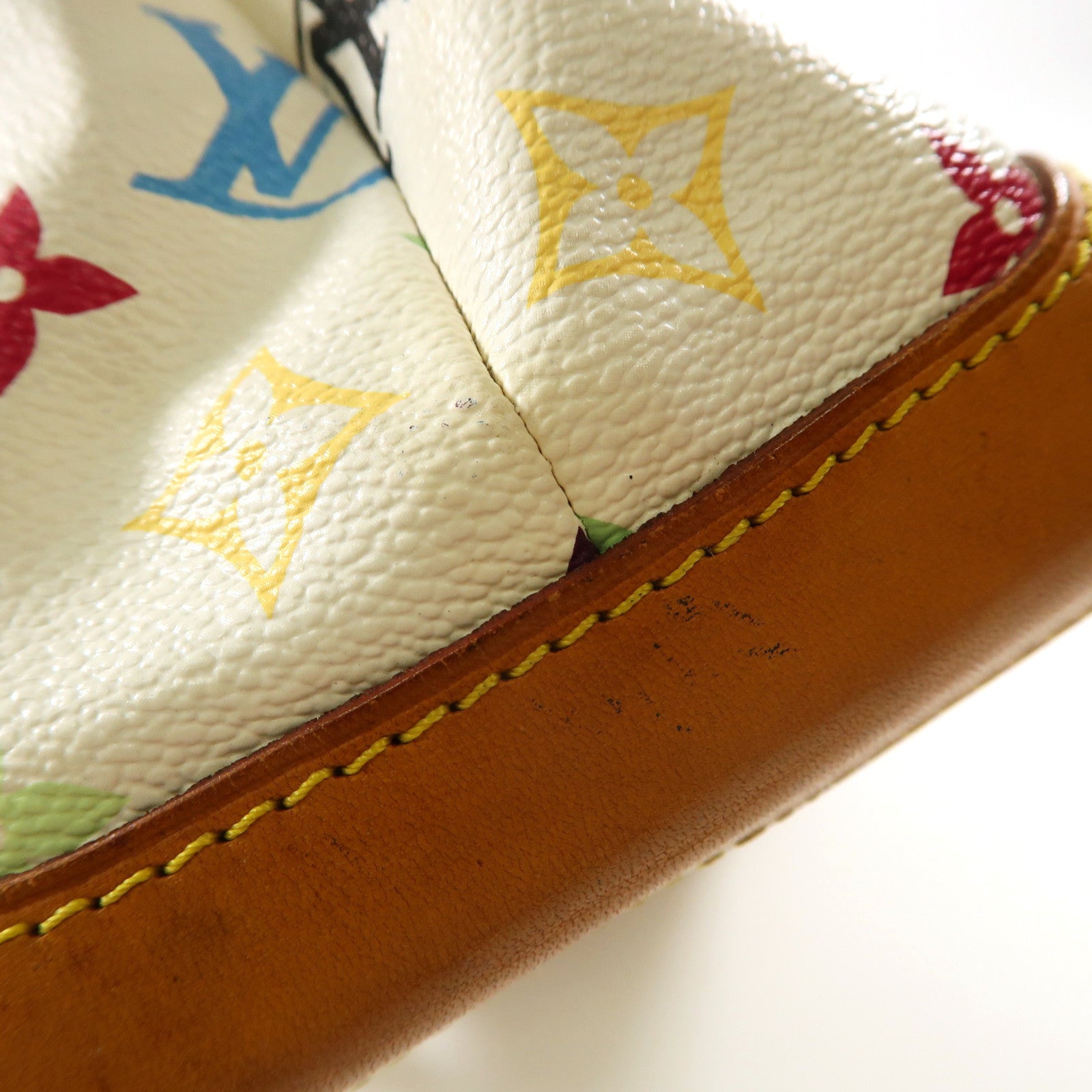 LOUIS VUITTON Monogram Multicolore Audra金扣手挽袋白色/彩色