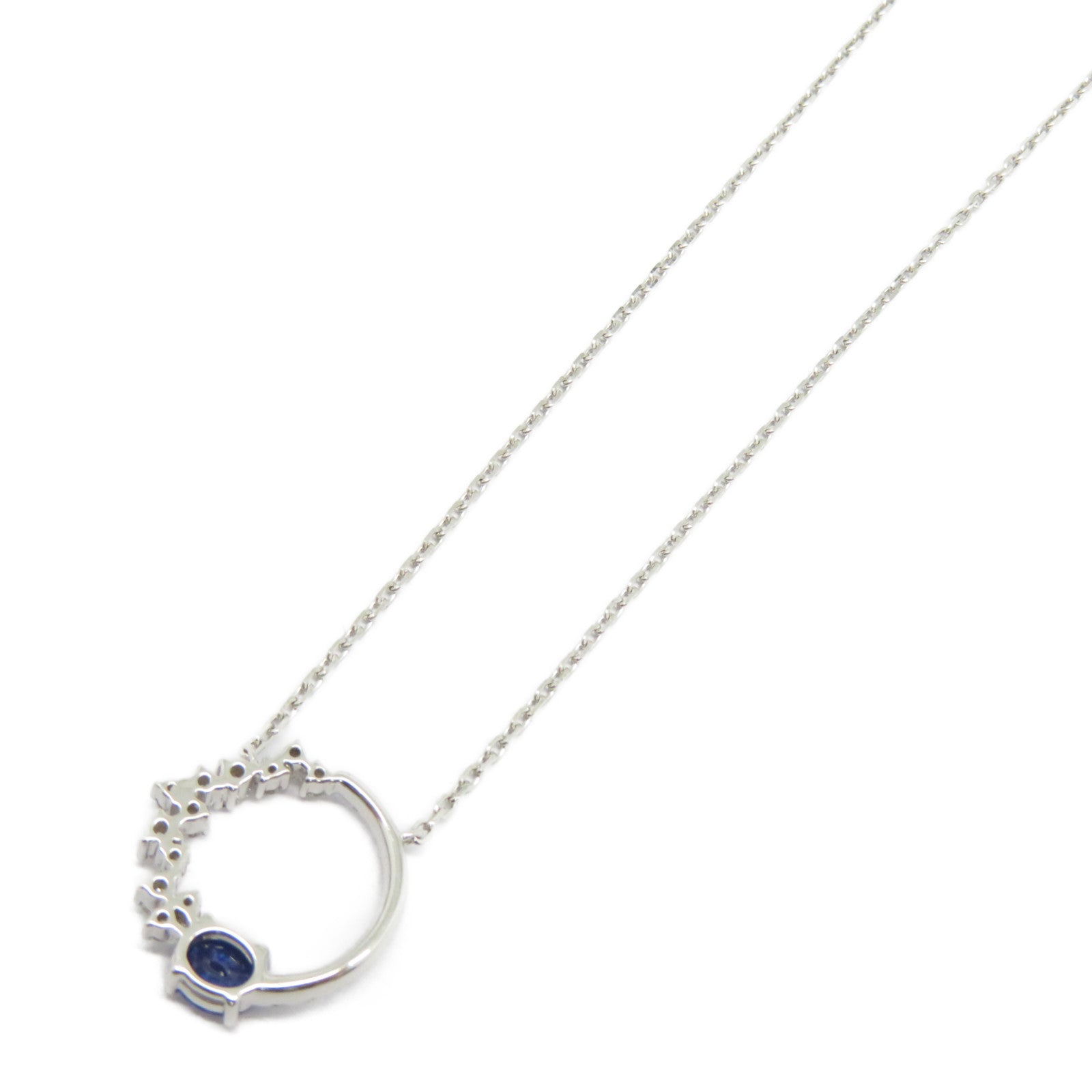 JEWELRY 【激減優惠】18K白金Sapphire Necklace 0.442ct藍寶石/0.27ct鑽石項鍊藍色/銀色