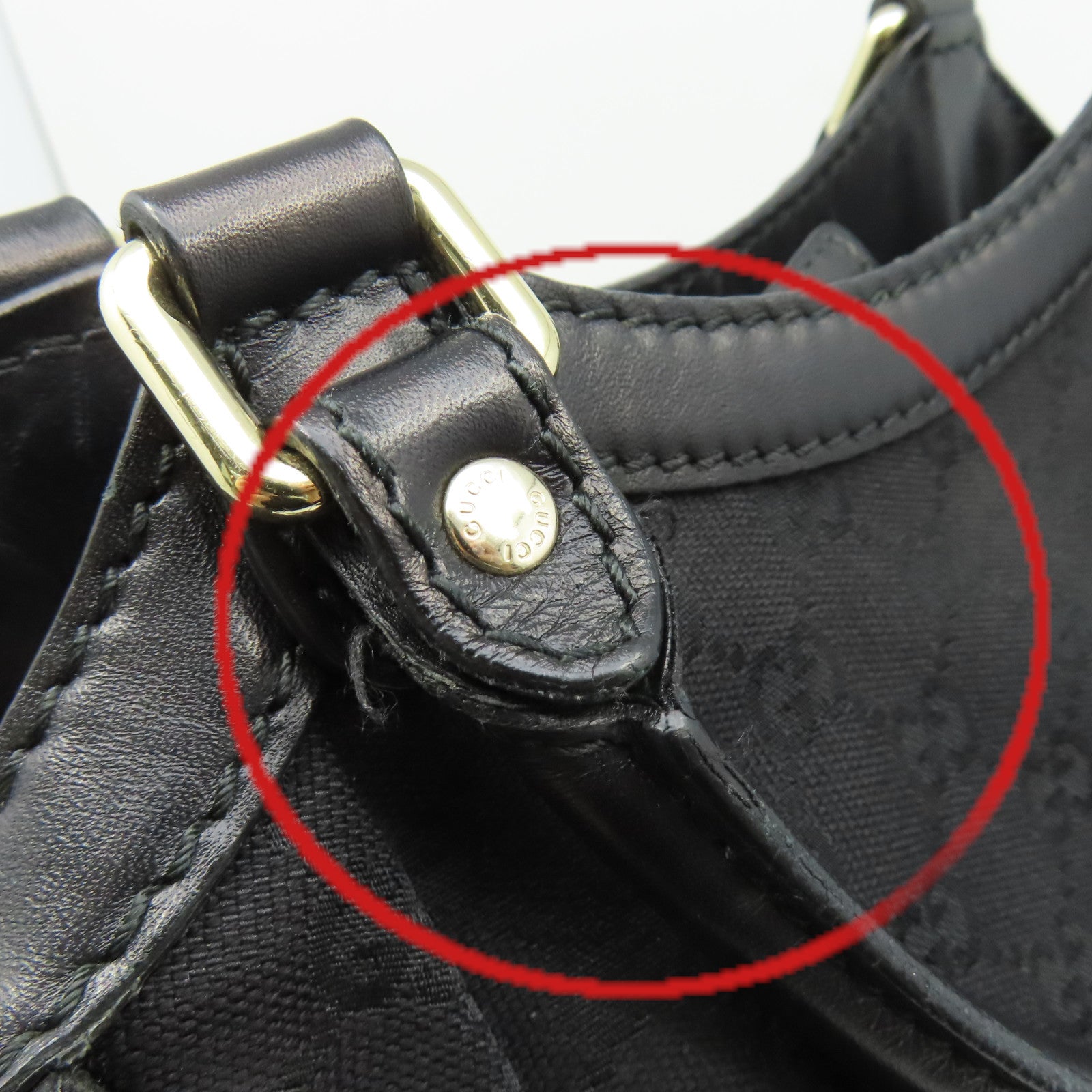 GUCCI GG帆布Shoulder Bag肩背袋黑色