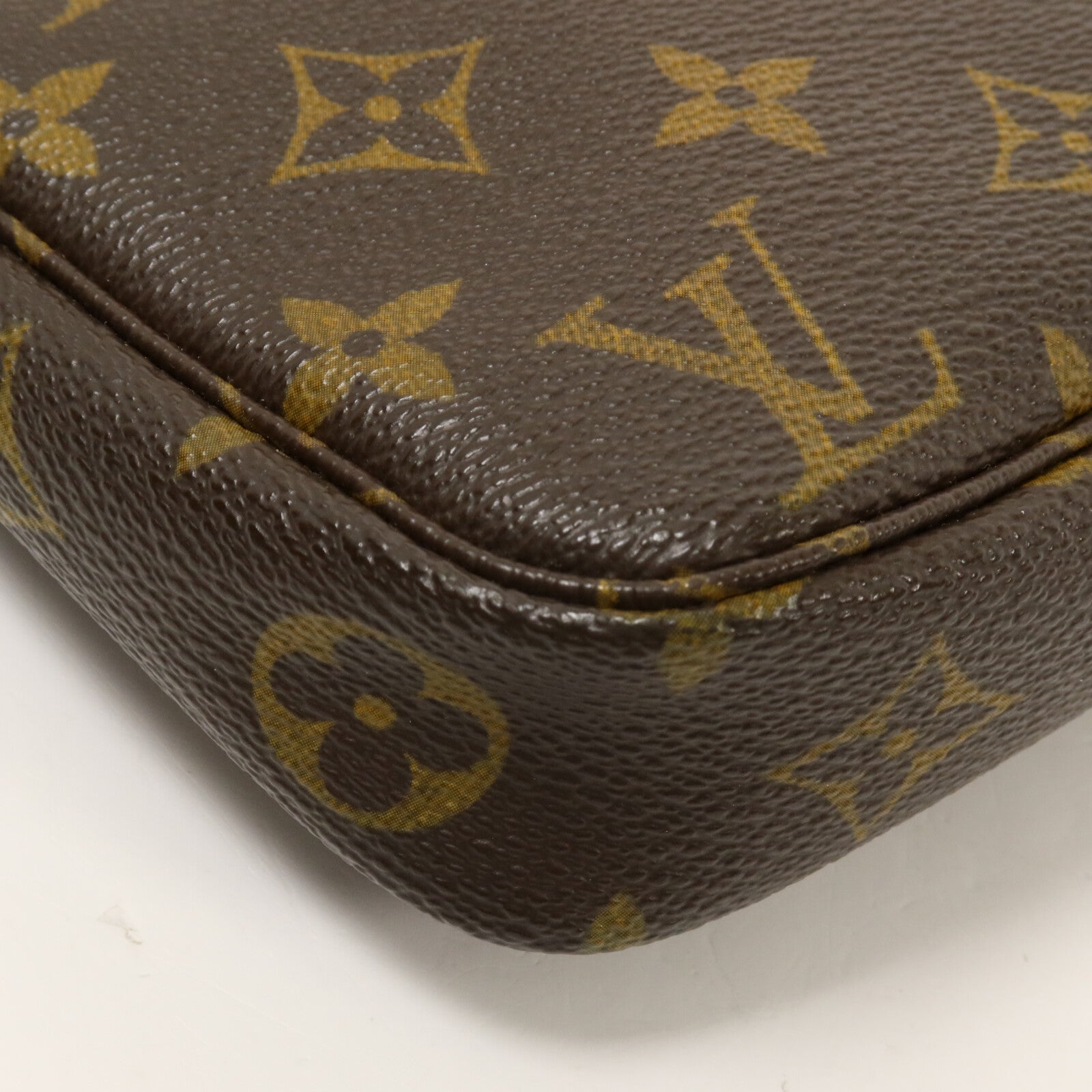 LOUIS VUITTON Monogram Pochette Accessoires手挽袋棕色