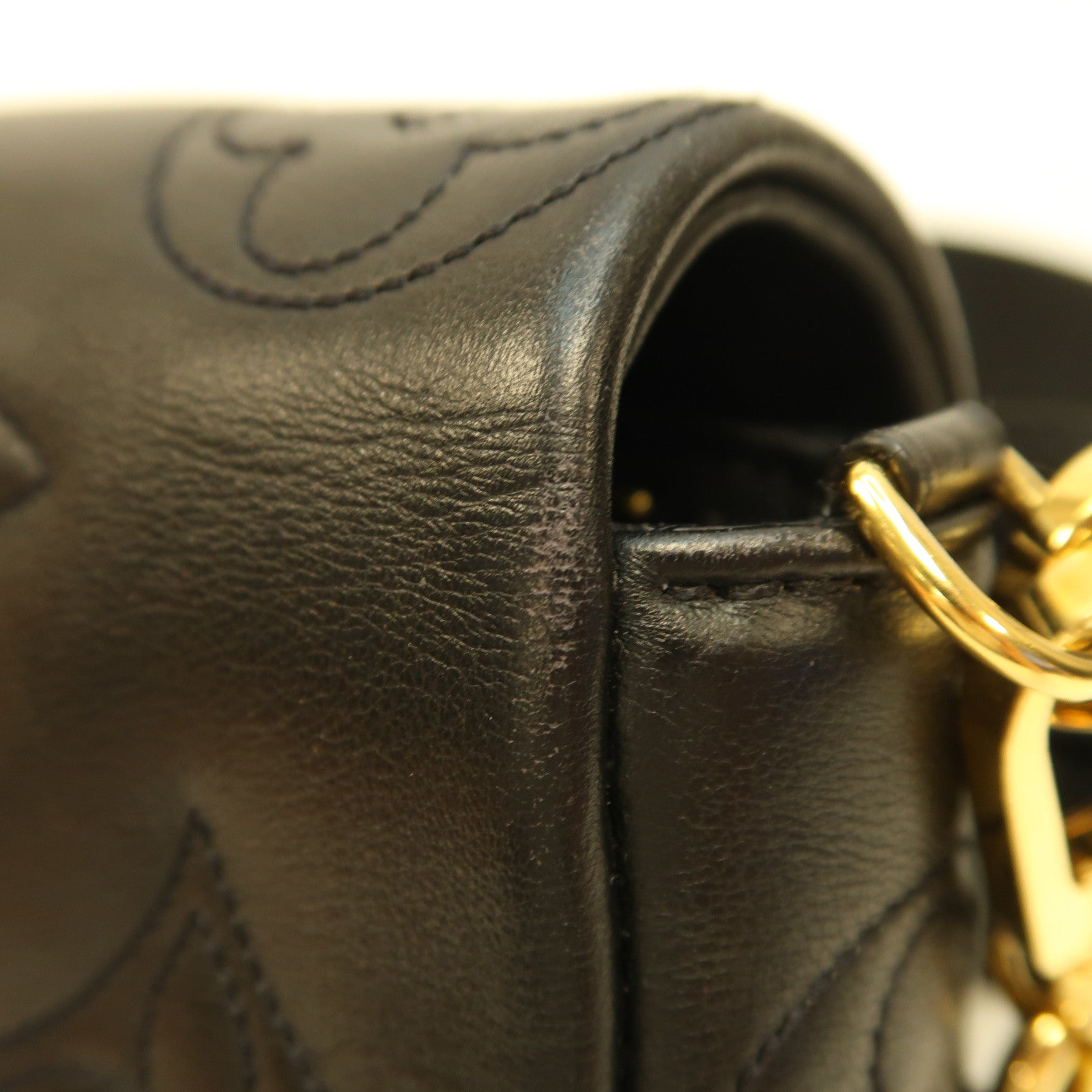 LOUIS VUITTON 【激減優惠】牛皮皮革Bubblegram Wallet On Strap金扣手挽肩背兩用袋黑色