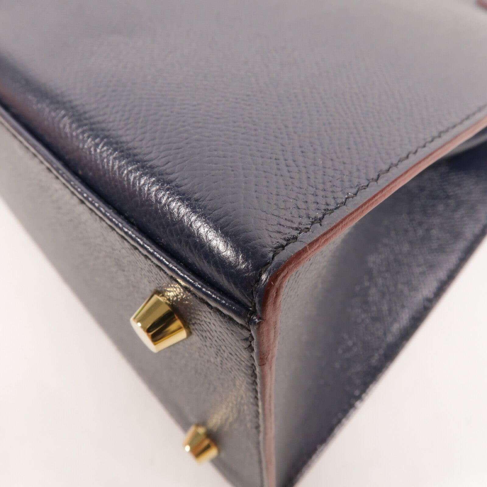 HERMES Epsom皮革Kelly 28手挽肩背兩用袋Bleu Indigo