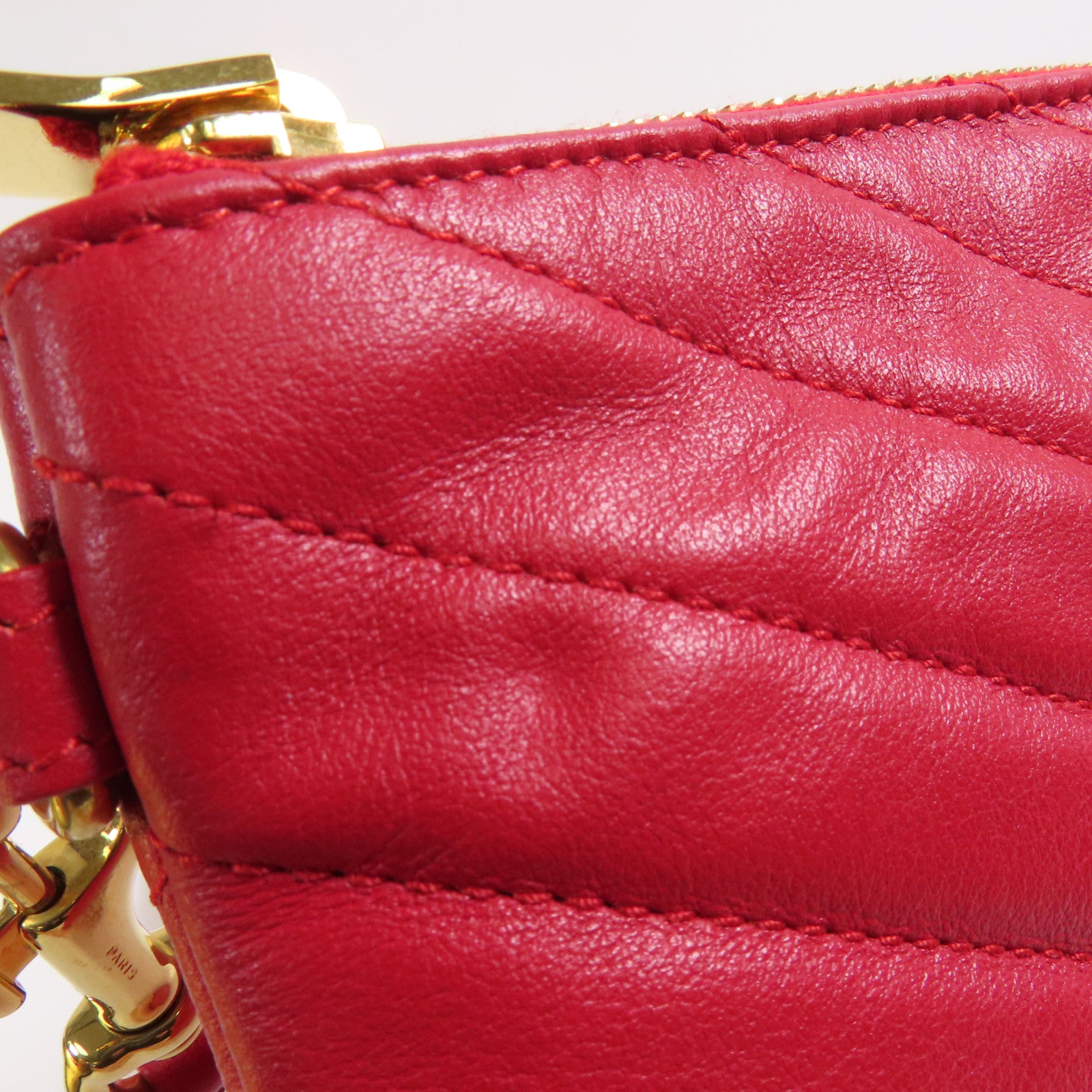 SAINT LAURENT 【激減優惠】牛皮皮革Pouch金扣手拿包