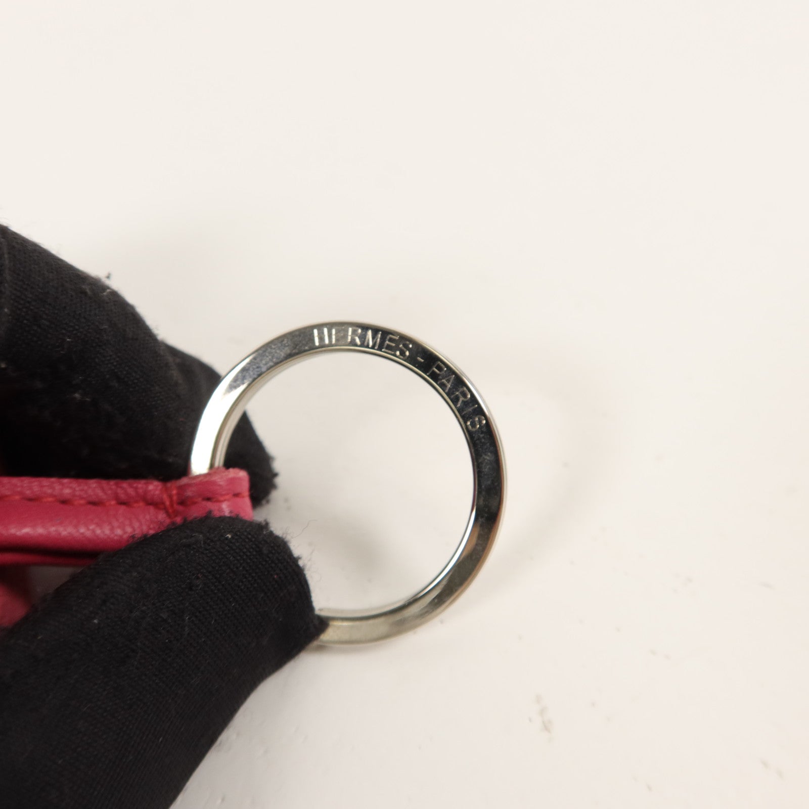 HERMES Milo皮革Carmen Key Ring銀扣鑰匙圈