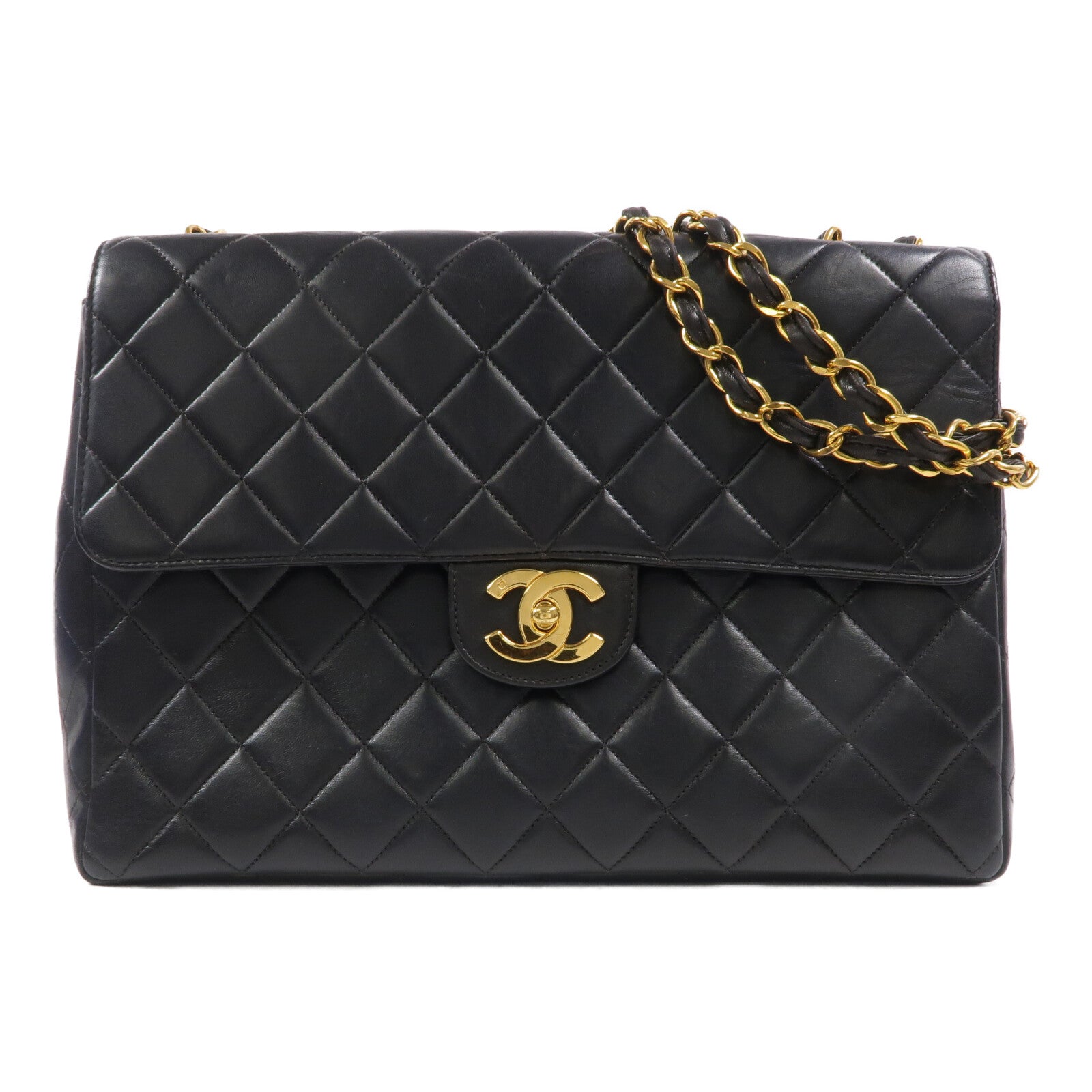 CHANEL 羊皮皮革Vintage Chain Shoulder鏈帶肩背袋
