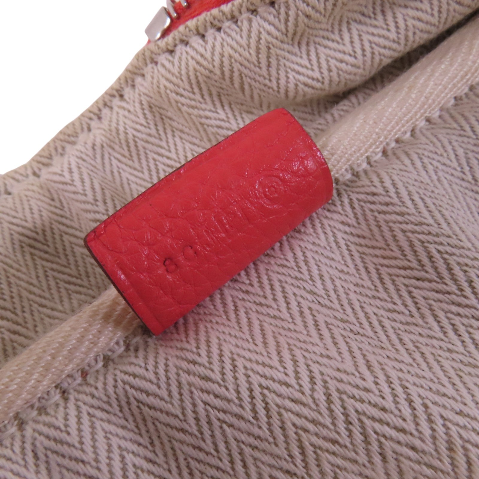 HERMES Clemence皮革Victolia銀扣手挽袋