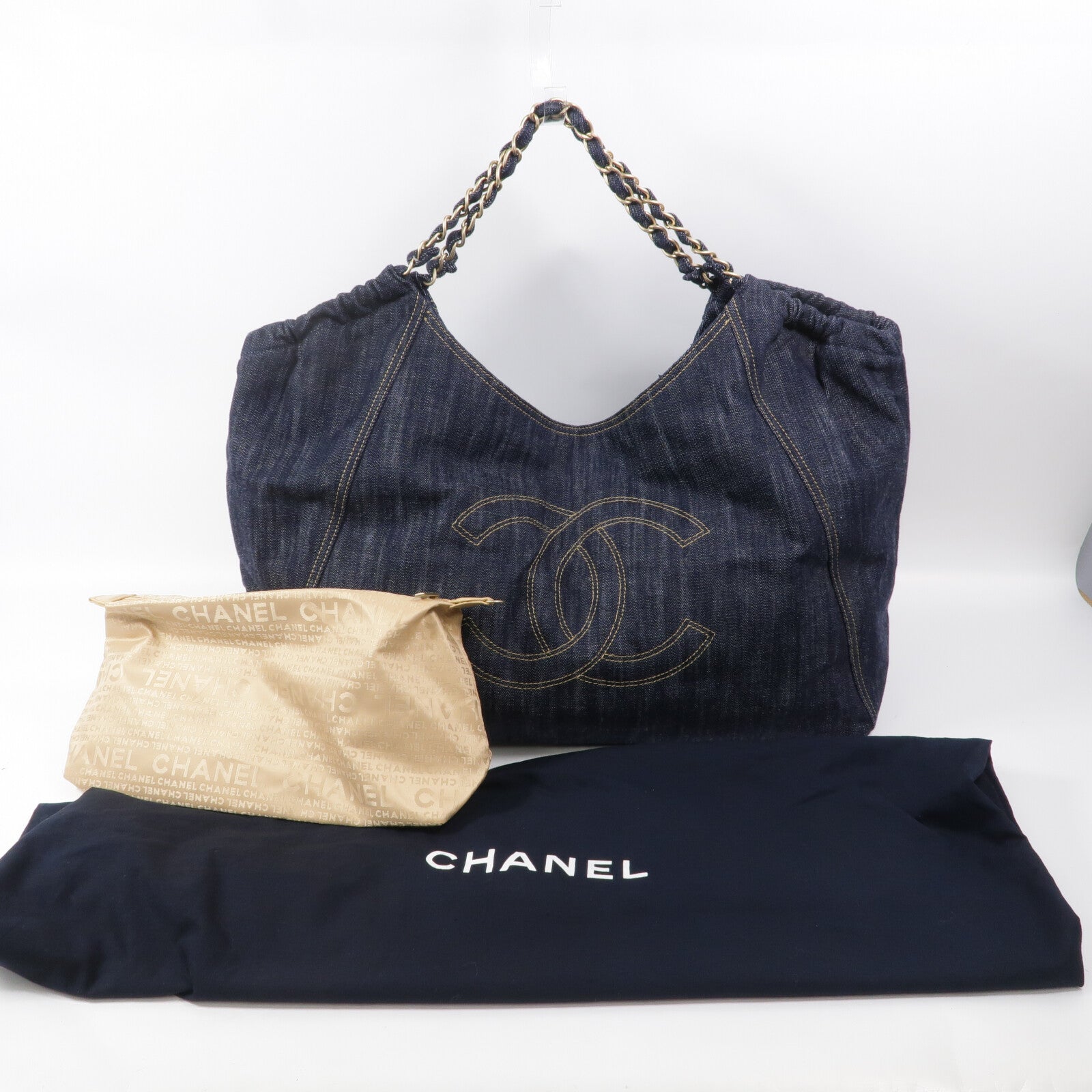 CHANEL 牛仔布Coco Cabas Tote Bag肩背袋