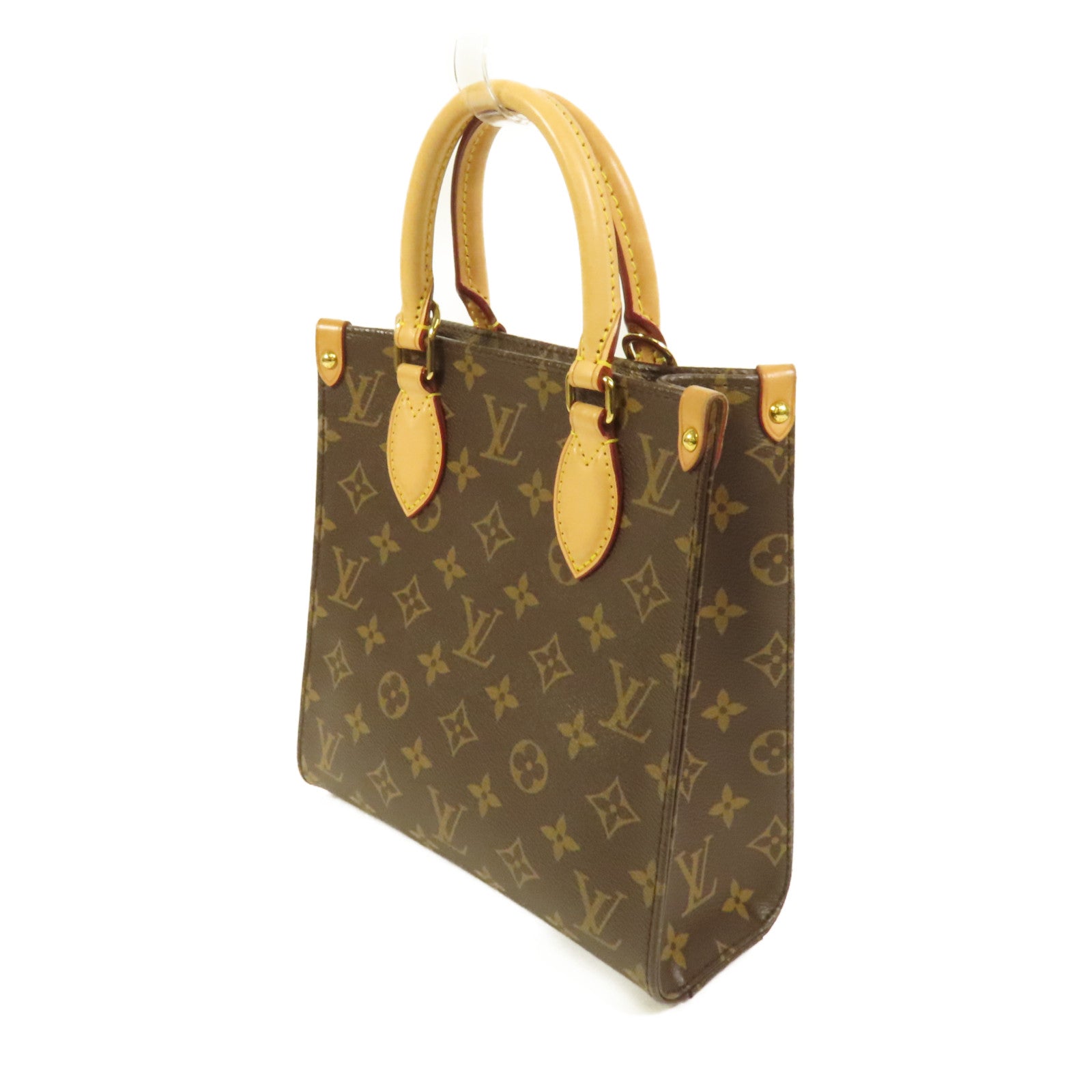 LOUIS VUITTON Monogram Sac Plat BB金扣手挽肩背兩用袋