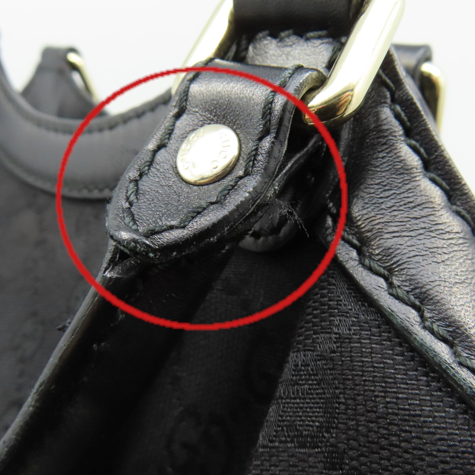 GUCCI GG帆布Shoulder Bag肩背袋黑色