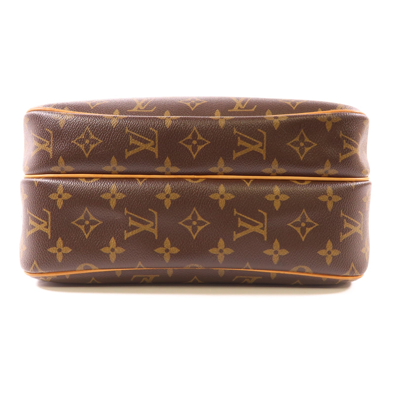 LOUIS VUITTON Monogram Reporter PM金扣肩背袋棕色