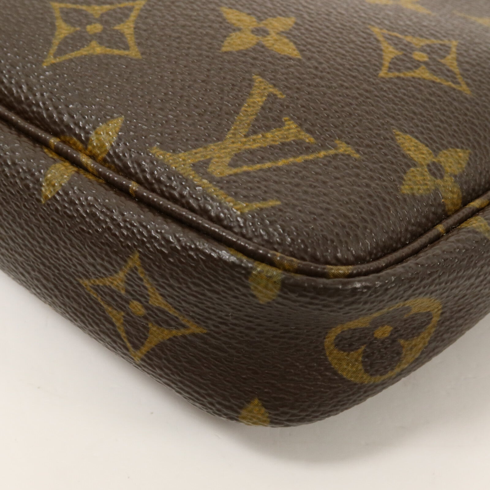 LOUIS VUITTON Monogram Pochette Accessoires手挽袋棕色