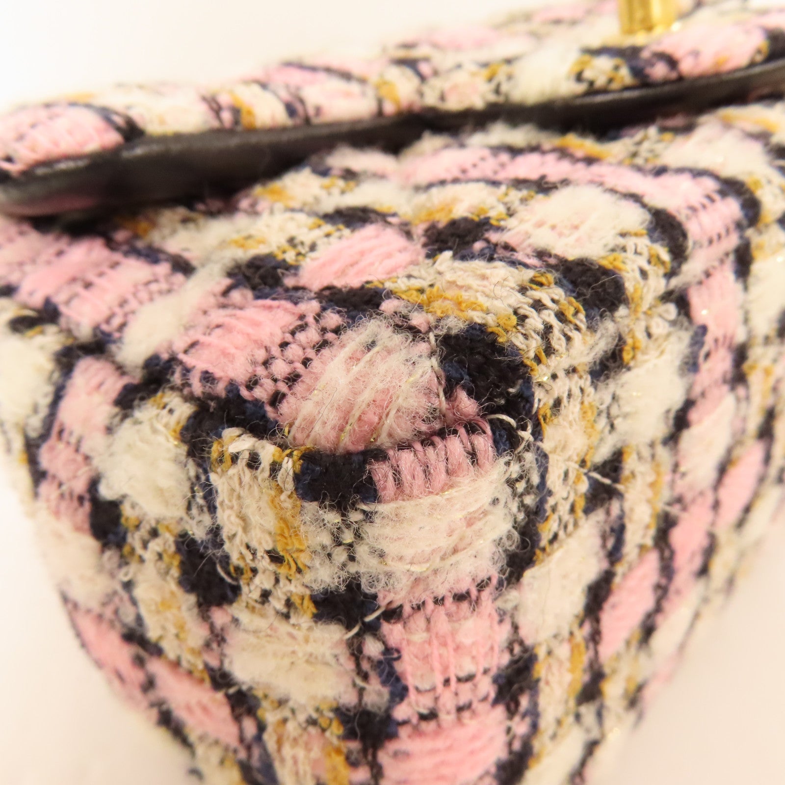 CHANEL 粗花呢Chain Shoulder金扣鏈帶肩背袋