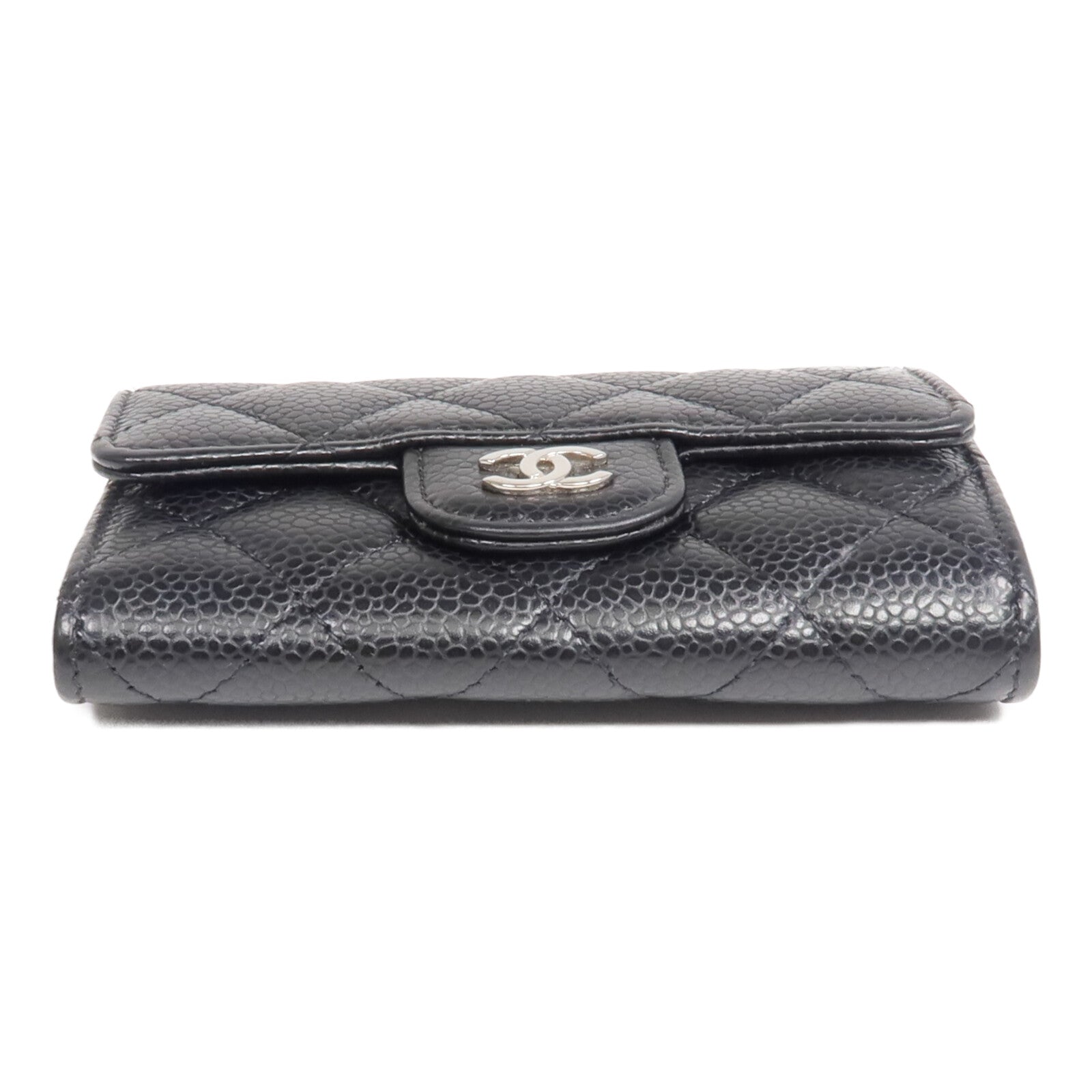 CHANEL 牛皮皮革Card Case銀扣卡片套