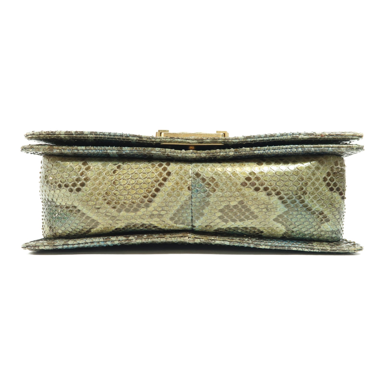 CHANEL 蛇皮皮革Boy 25金扣肩背袋