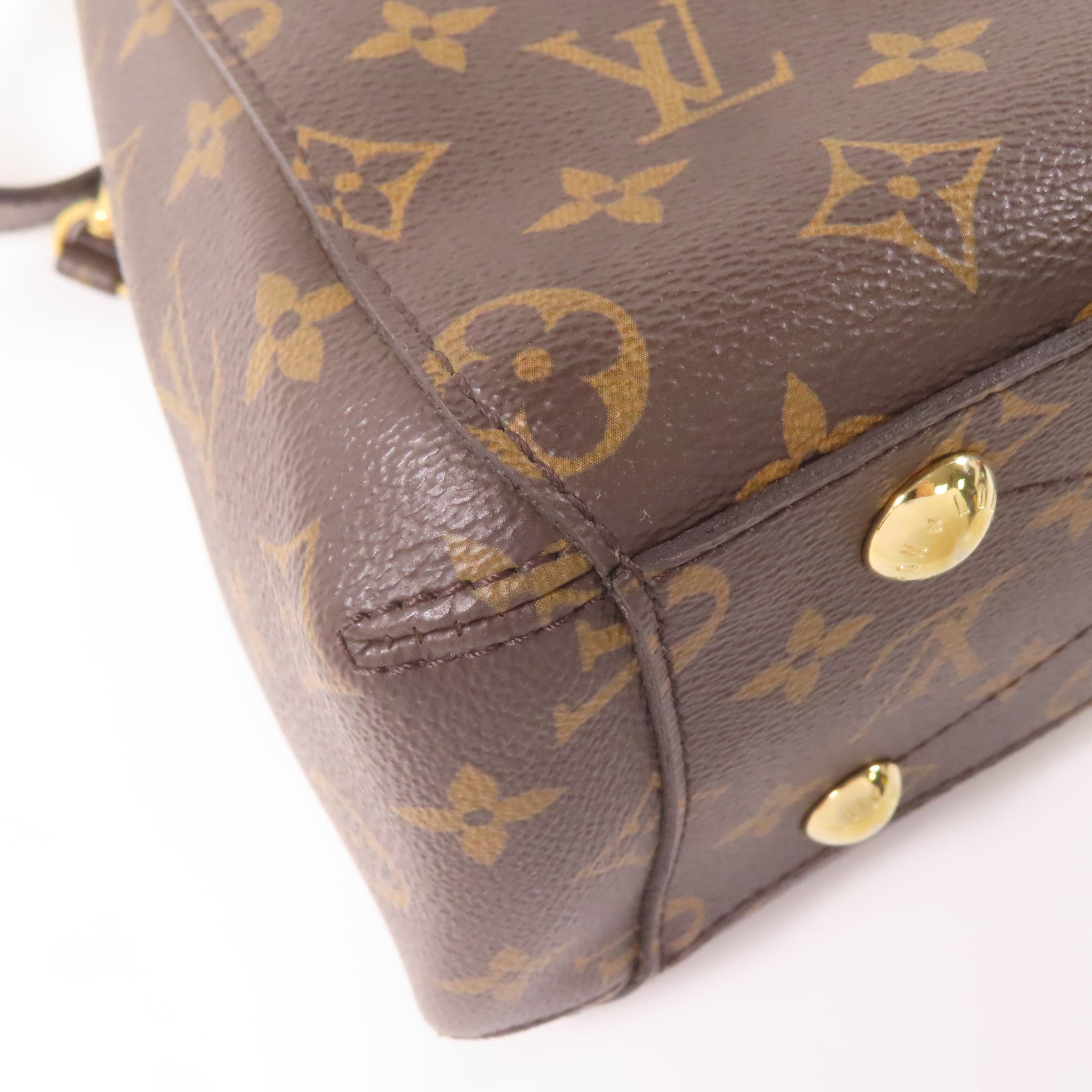 LOUIS VUITTON Monogram Montaigne BB金扣手挽肩背兩用袋啡色