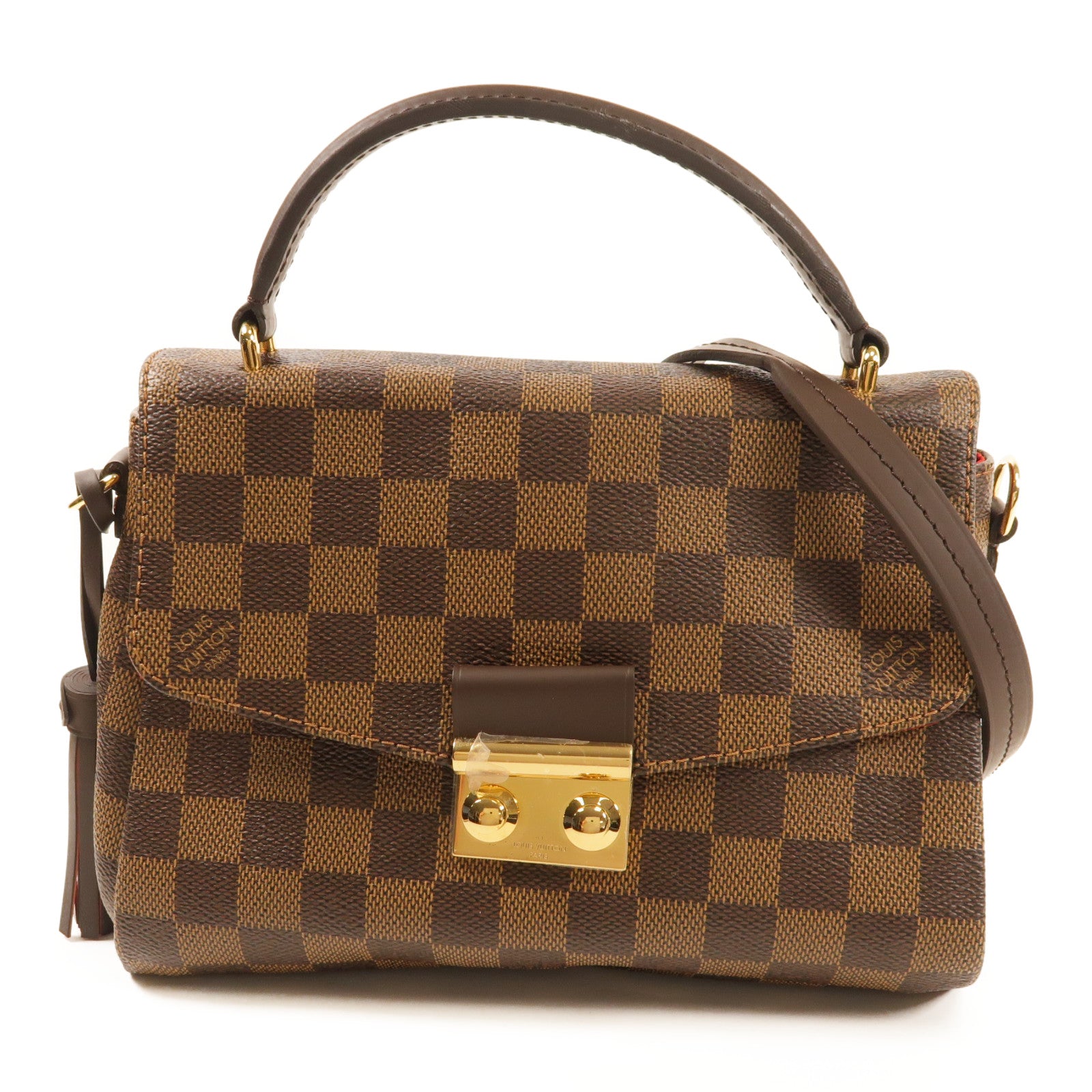 LOUIS VUITTON Damier Croisette金扣手挽肩背兩用袋