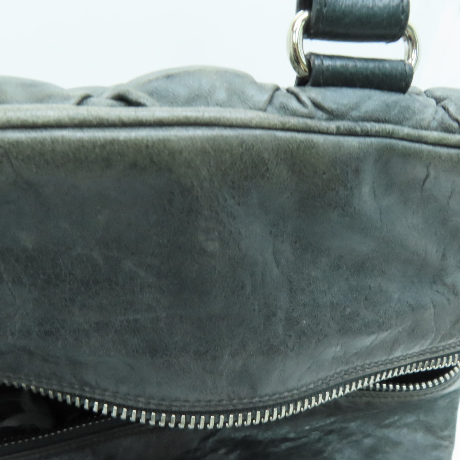 BALENCIAGA 【激减优惠】羊皮皮革The Matelasse银扣手挽袋灰色