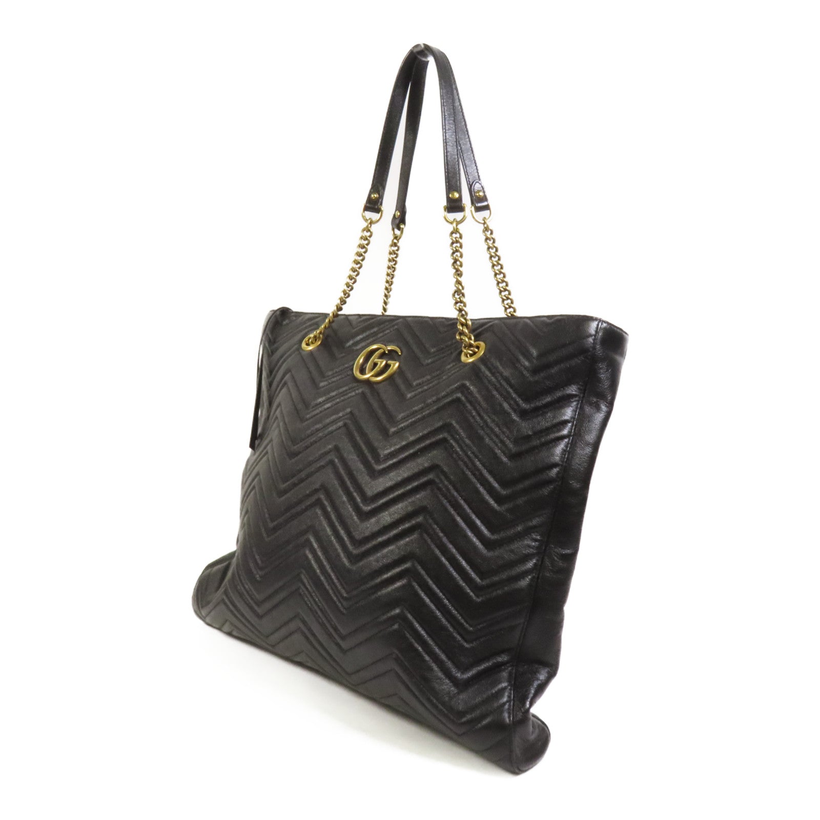 GUCCI 牛皮皮革GG Marmont Tote Bag金扣鏈帶手挽袋