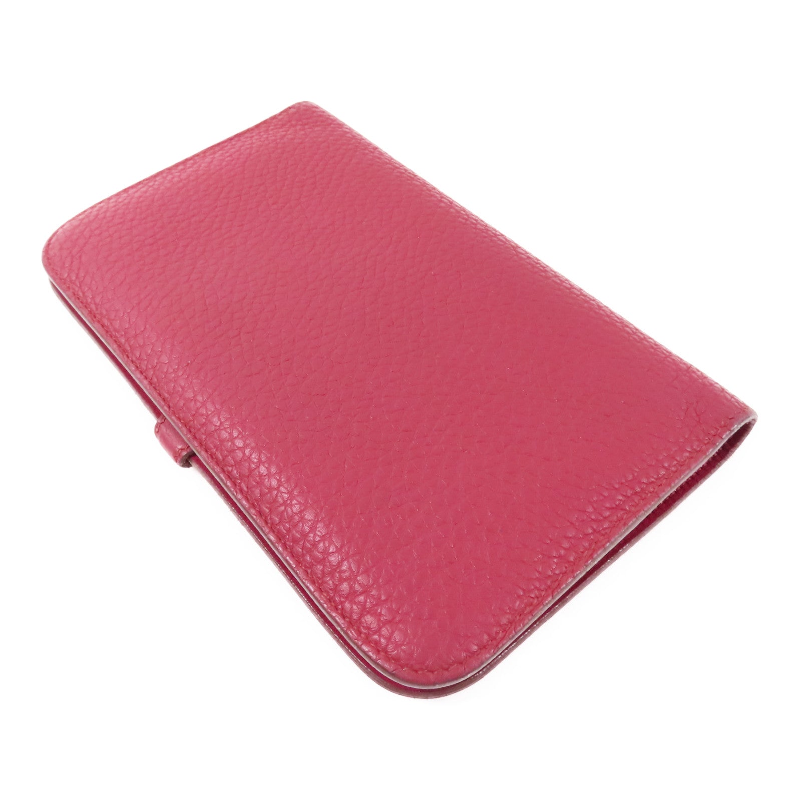 HERMES PHW Dogon GM Long Wallet Clemence Leather B5 Rubis