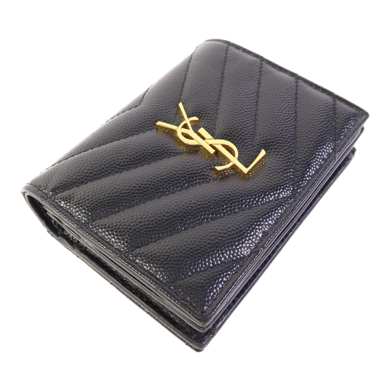 SAINT LAURENT 牛皮皮革Wallet金扣錢包