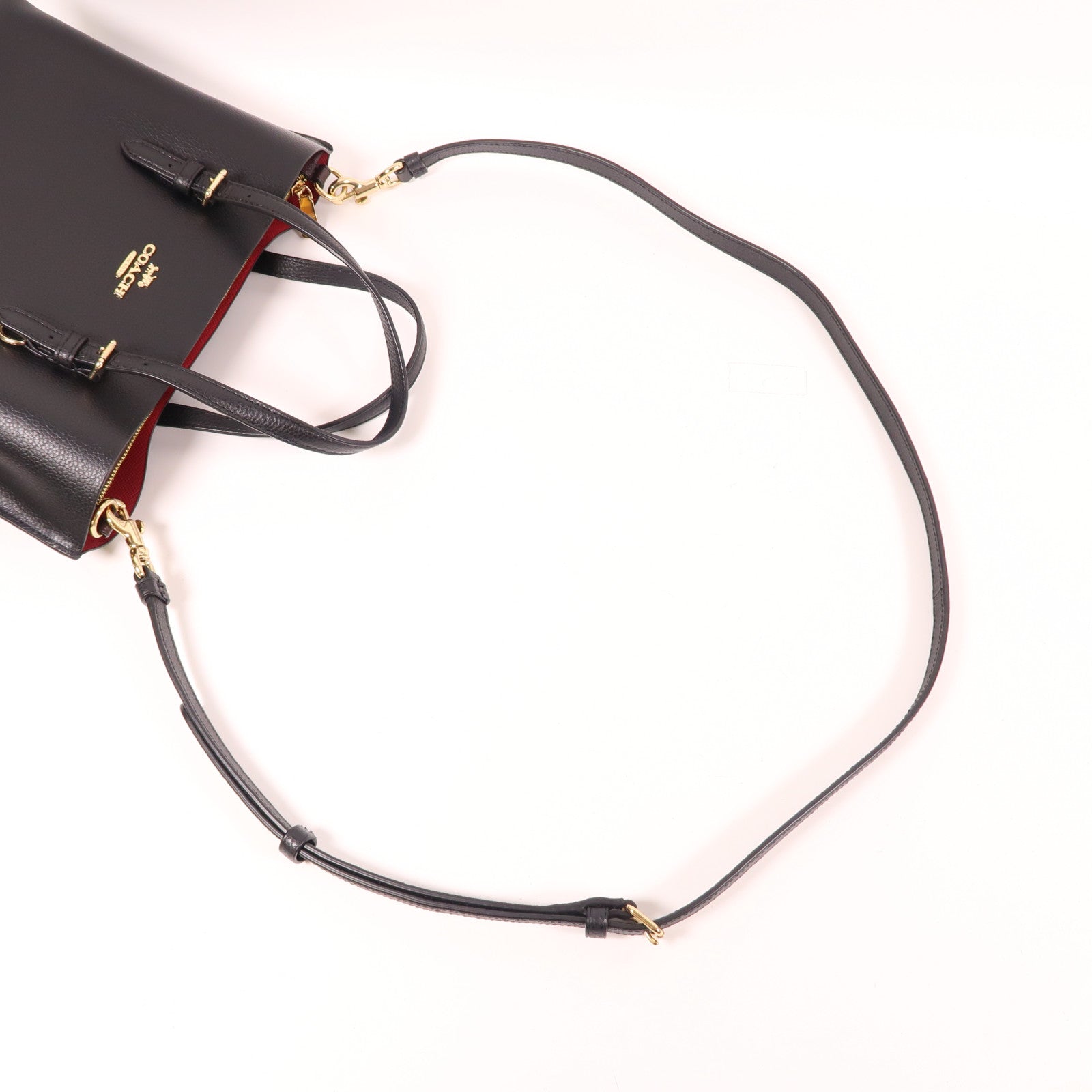 COACH 皮革2 Way Shoulder Bag金扣手挽肩背兩用袋黑色
