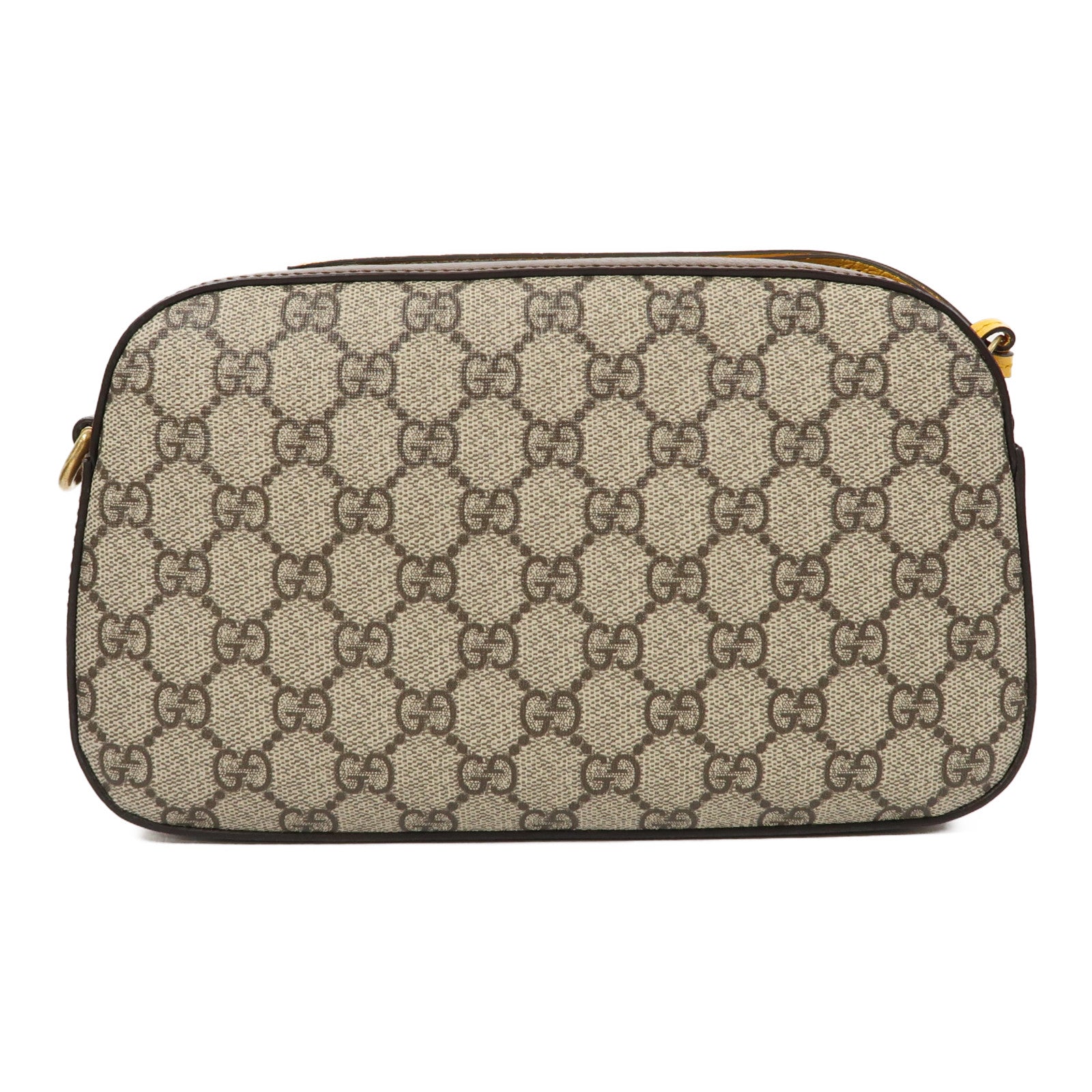 GUCCI 塗層帆布Neo Vintage GG Supreme金扣肩背袋米色/烏木色