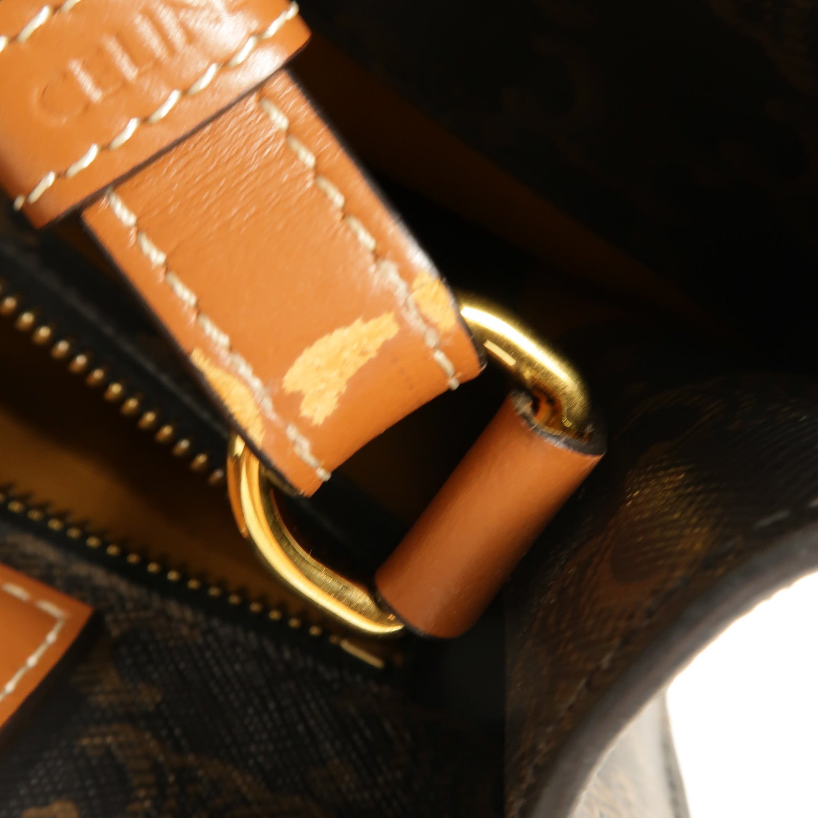 CELINE 塗層帆布Triomphe Cabas金扣手挽肩背兩用袋