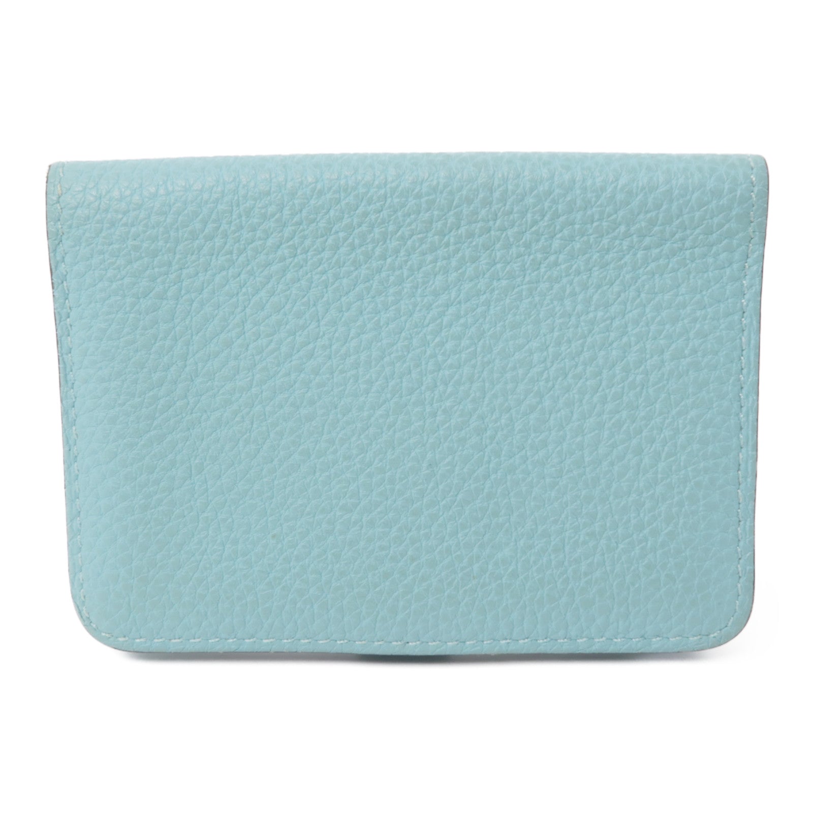 HERMES Togo皮革Dogon Card Case銀扣卡片套淺藍色