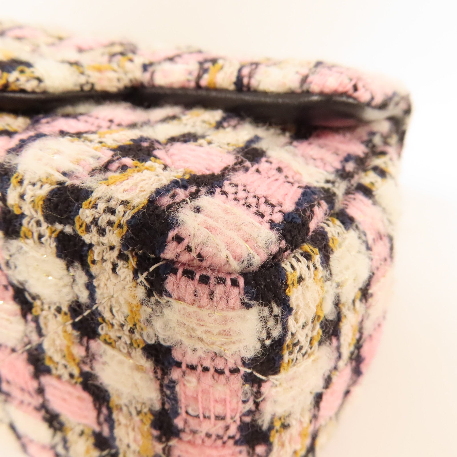 CHANEL 粗花呢Chain Shoulder金扣鏈帶肩背袋