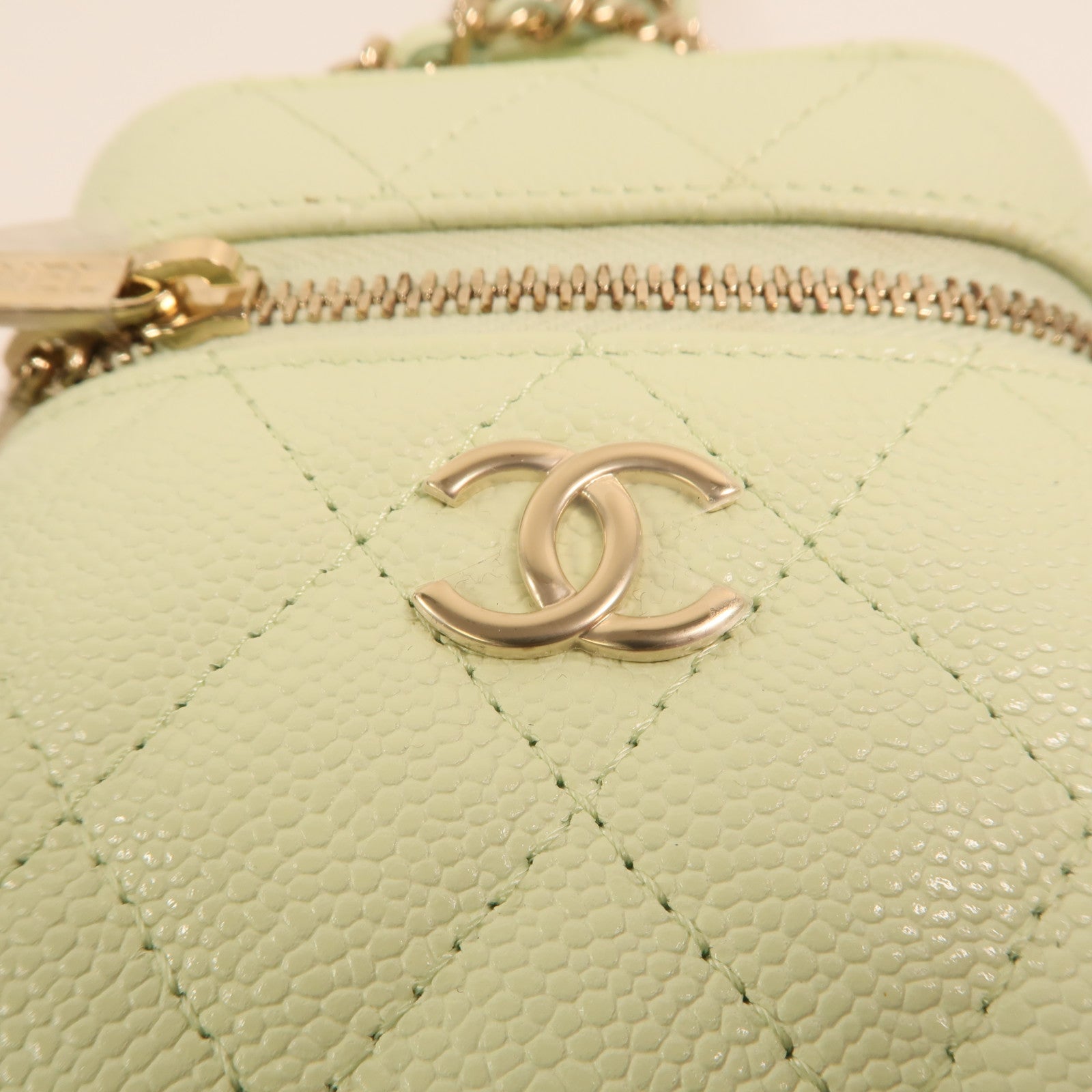 CHANEL 牛皮皮革Mini Vanity Case金扣手挽肩背兩用袋