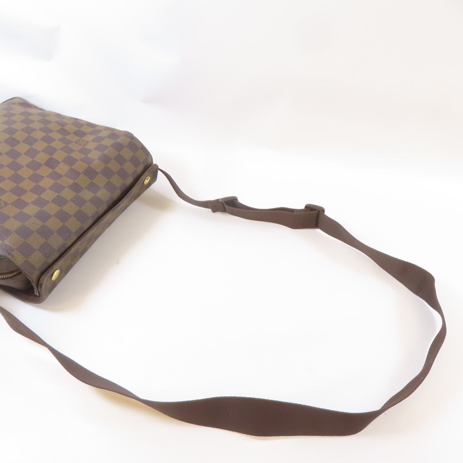 LOUIS VUITTON Damier Naviglio金扣肩背袋啡色