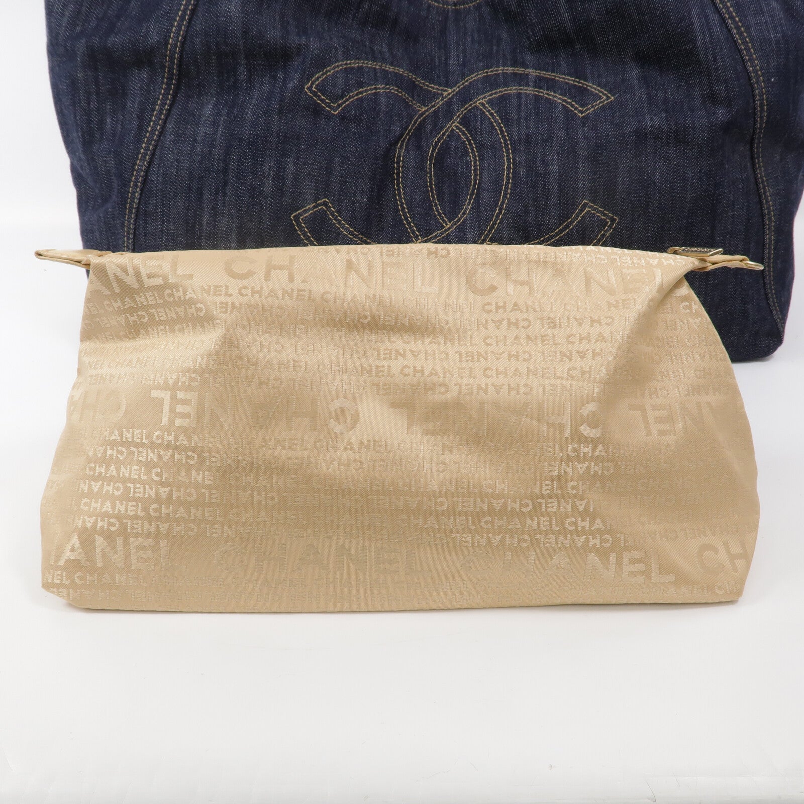 CHANEL 牛仔布Coco Cabas Tote Bag肩背袋
